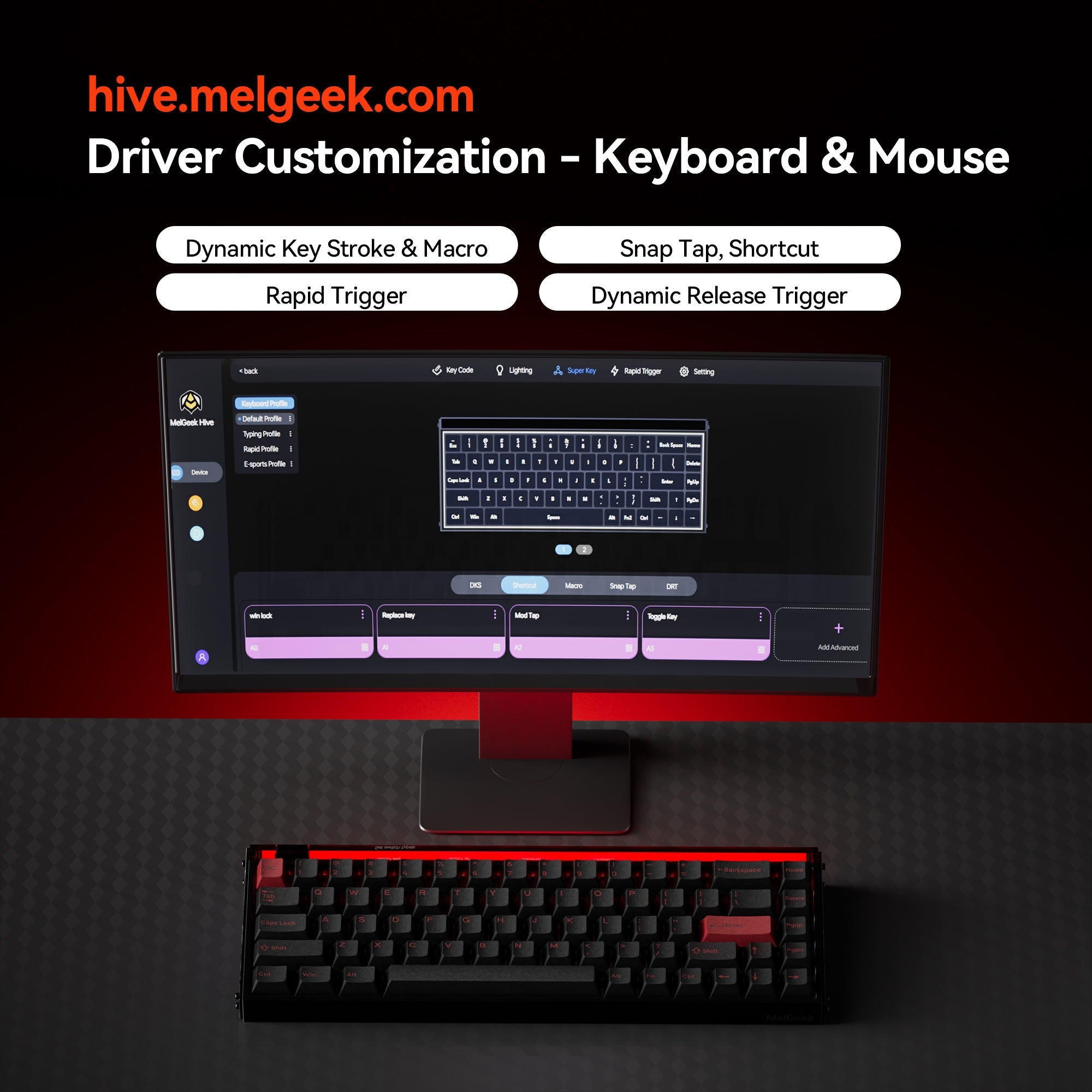 MelGeek MADE68 Ultra Aluminum Custom Gaming Magnetic HE Keyboard