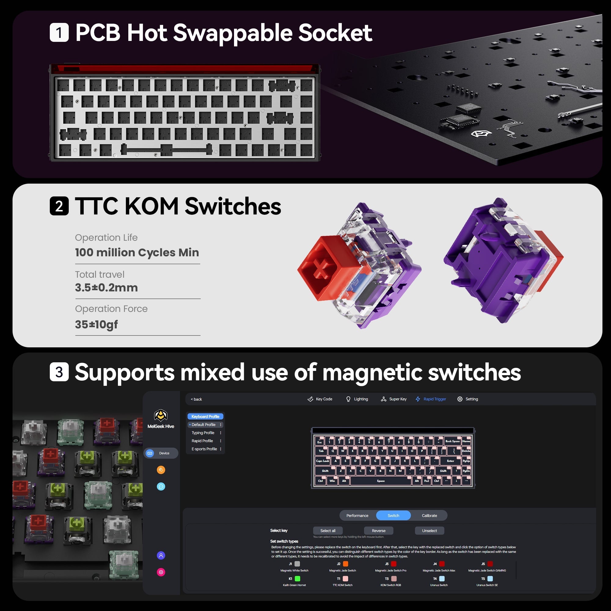 MelGeek MADE68 Ultra Aluminum Custom Gaming Magnetic HE Keyboard