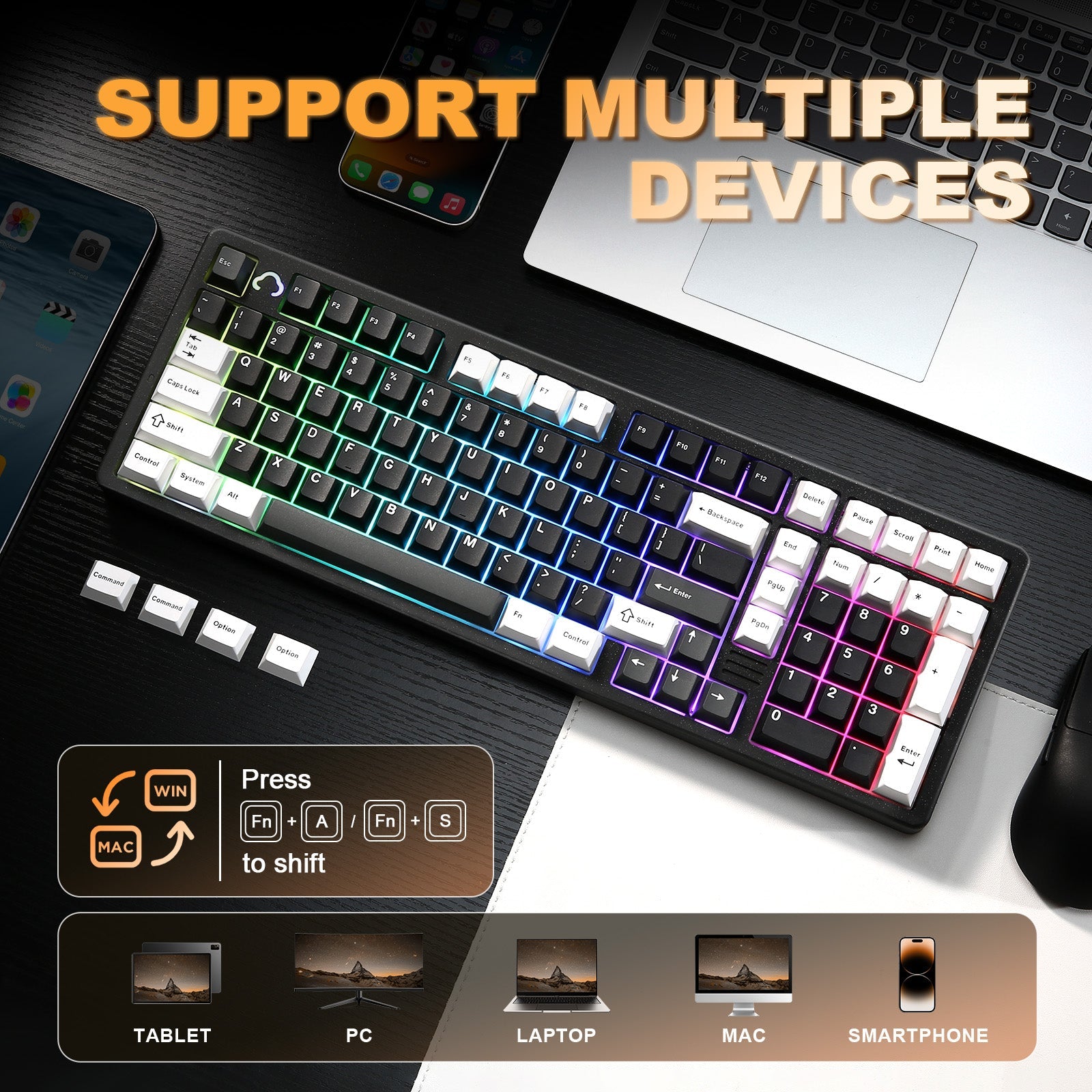 YUNZII AL98 QMK/VIA Hot-Swap Wireless Aluminum Mechanical Gaming Keyboard