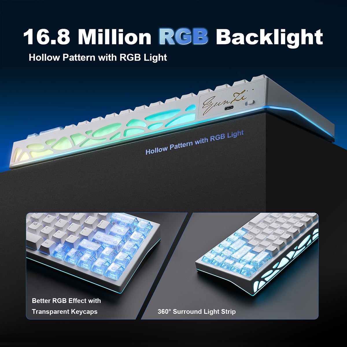 YUNZII AL65 QMK/VIA Hollow Gasket Wireless Mechanical Keyboard