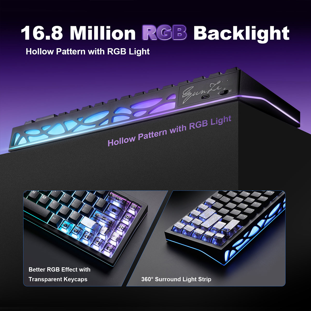 YUNZII AL65 QMK/VIA Hollow Gasket Wireless Mechanical Keyboard