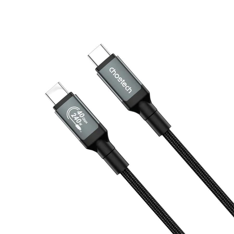 Choetech HyperLink 240W USB-C to C Fast Charging Nylon Cable - 40Gbps 8K@60Hz, 2m/1.2m