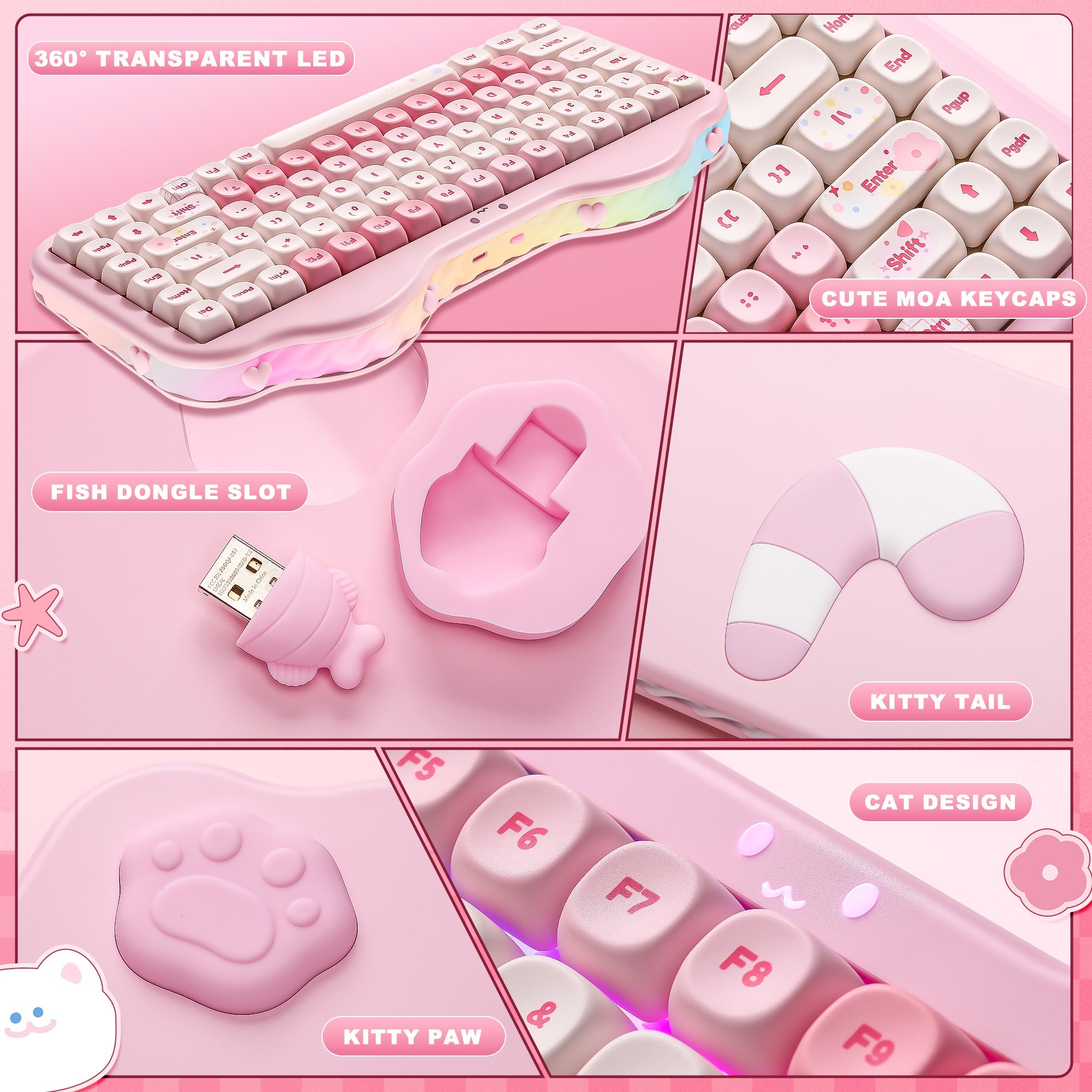 YUNZII C75 Cake Meow Hot-Swap Wireless Mechanical Keyboard