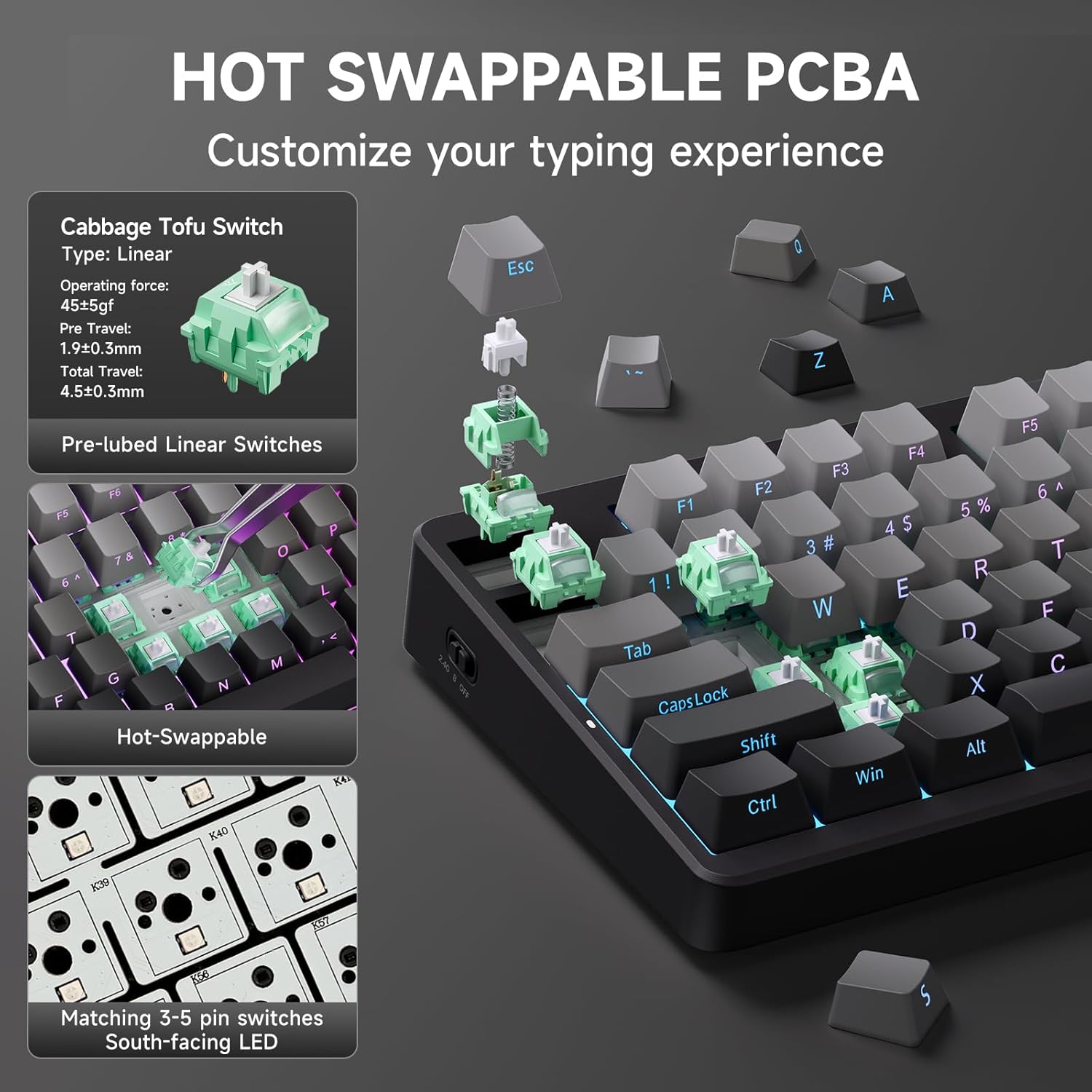 MCHOSE G87 Wireless Gasket Mount Custom Mechanical Keyboard