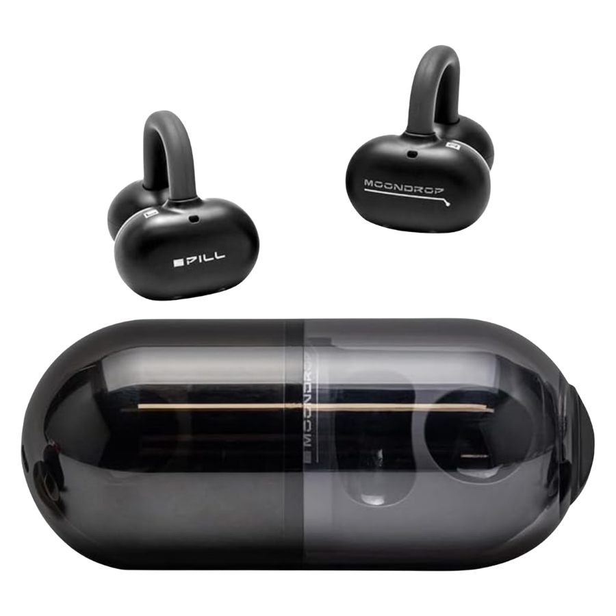 MOONDROP Pill OWS Open-Ear Wireless Earbuds Ear Clip Design with AI ENC & IPX4 Water Resistance (Black)