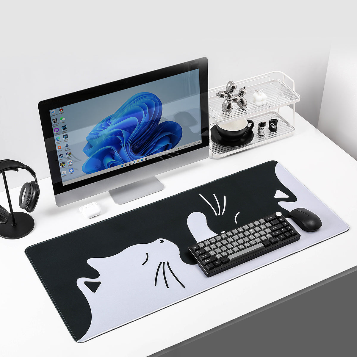 YUNZII Full Size Desk Mat 900x400x3mm Cat Mousepad