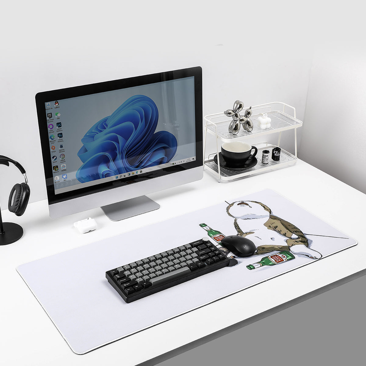 YUNZII Full Size Desk Mat 900x400x3mm Cat Mousepad