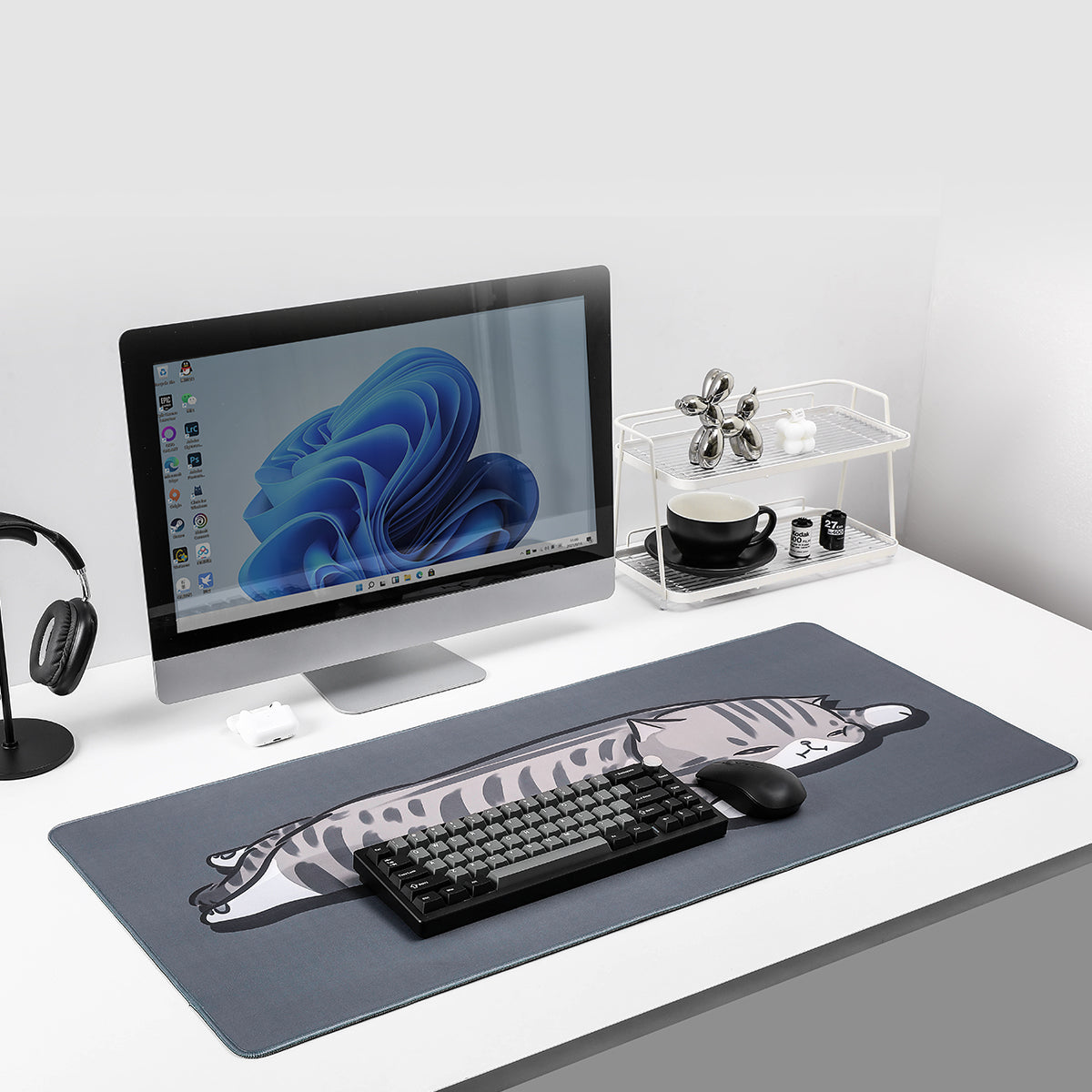 YUNZII Full Size Desk Mat 900x400x3mm Cat Mousepad