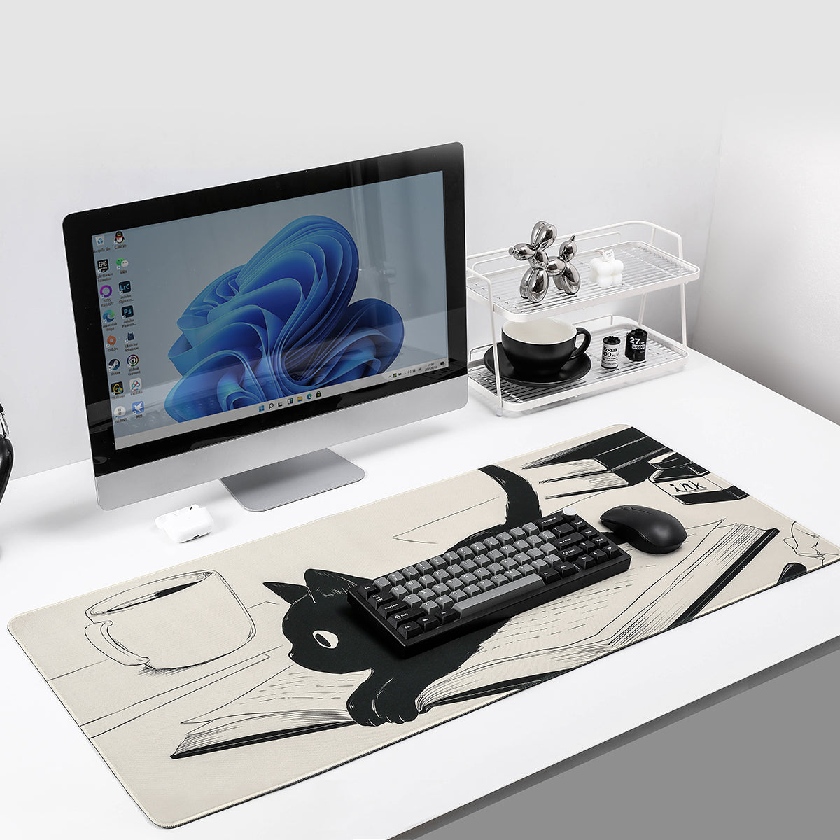 YUNZII Full Size Desk Mat 900x400x3mm Cat Mousepad