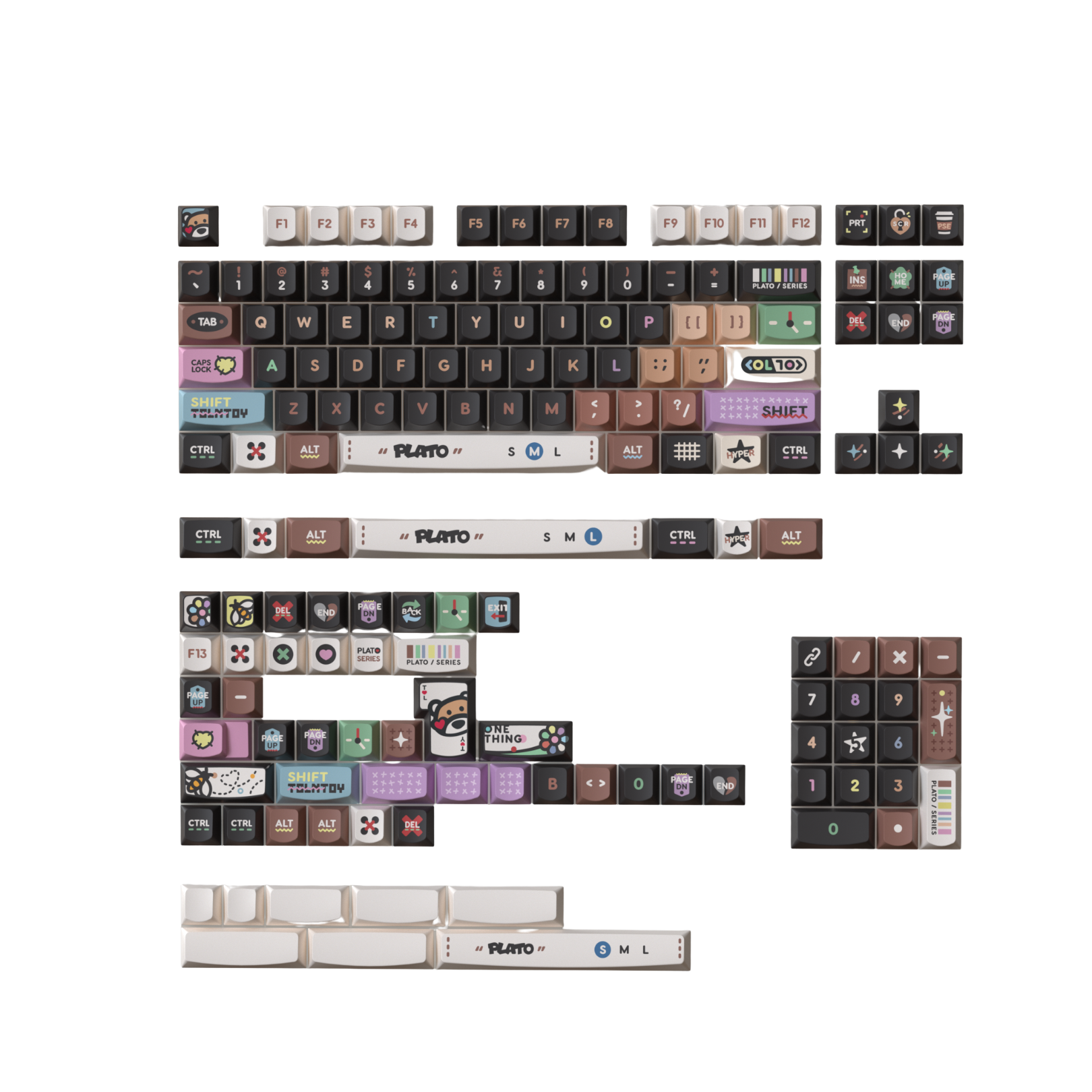 Keytok PLATO Smile Profile Dye-Sub PBT Keyaps 158pcs/set