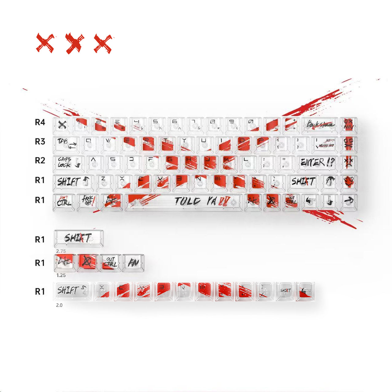 Keytok XXX Cherry Profile PC Keycaps 73pcs/ Set