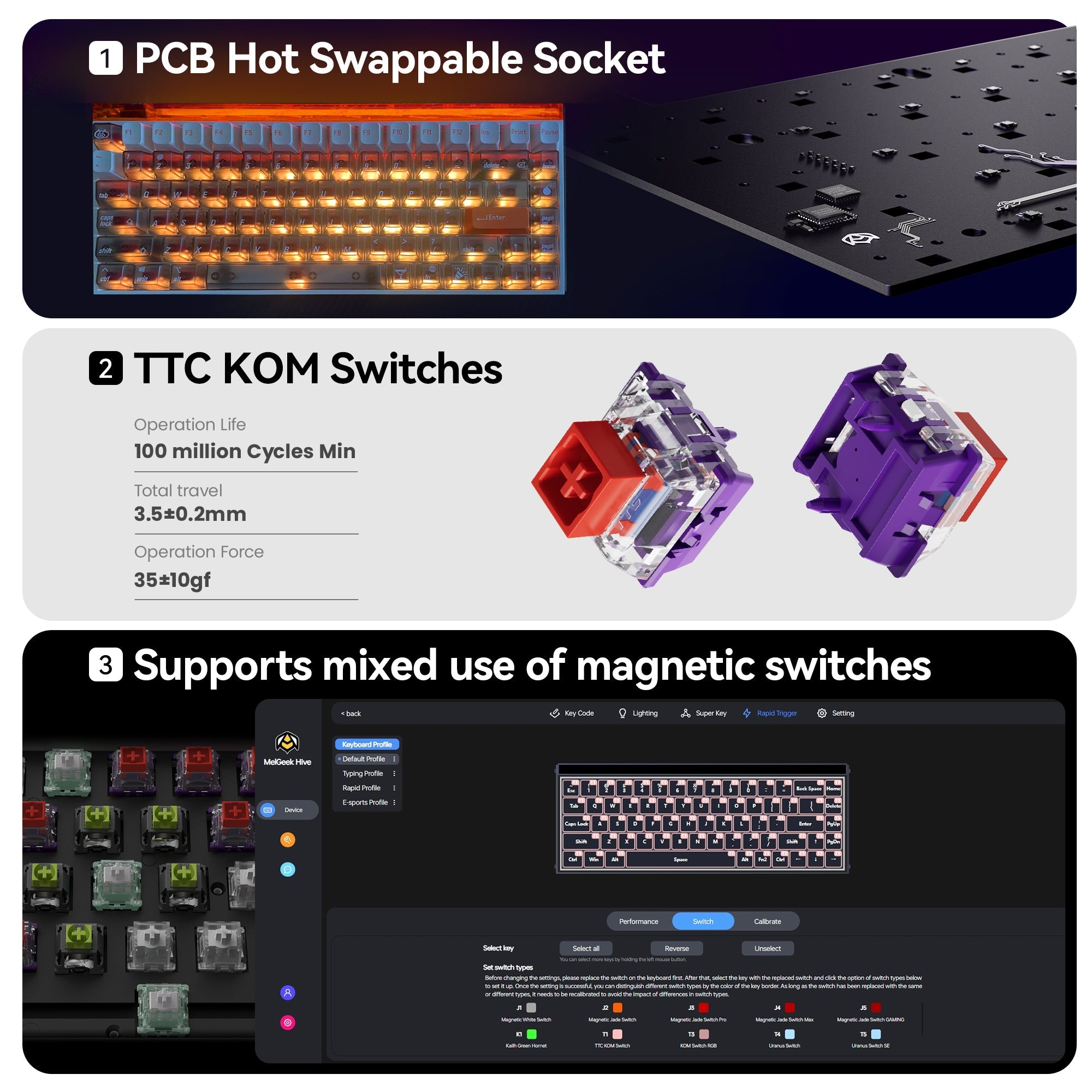 MelGeek MADE84 Pro Custom Gaming Magnetic HE Keyboard