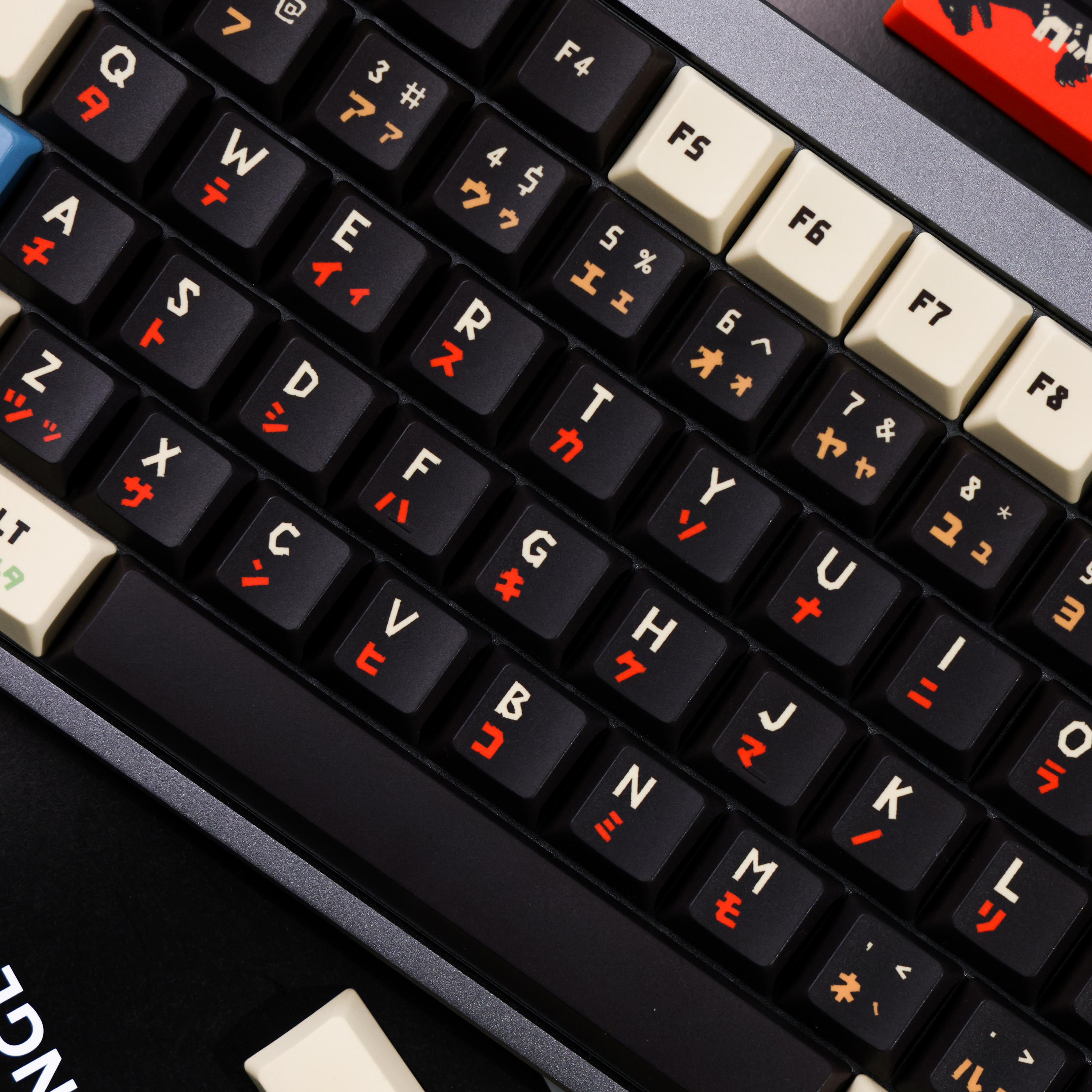 Keytok BERRY Low-Profile Black Classic Godzilla Keycaps 173pcs / Set