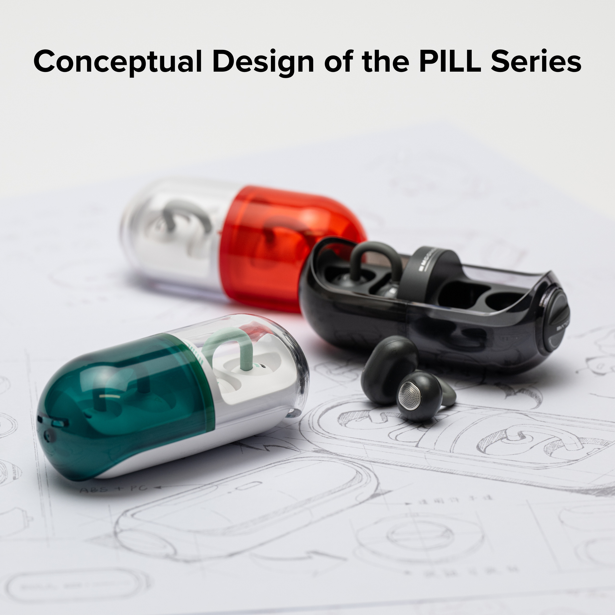 MOONDROP Pill OWS Open-Ear Wireless Earbuds Ear Clip Design with AI ENC & IPX4 Water Resistance (Black)
