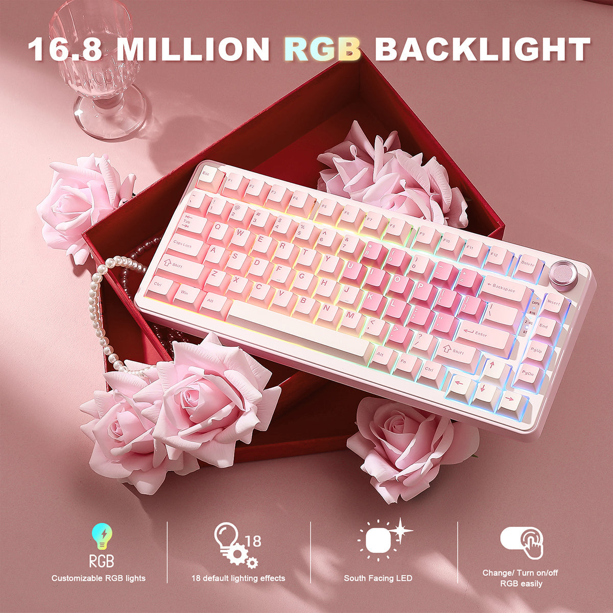 YUNZII B75 Pro Tri-Mode Hot-Swap Wireless Mechanical Keyboard