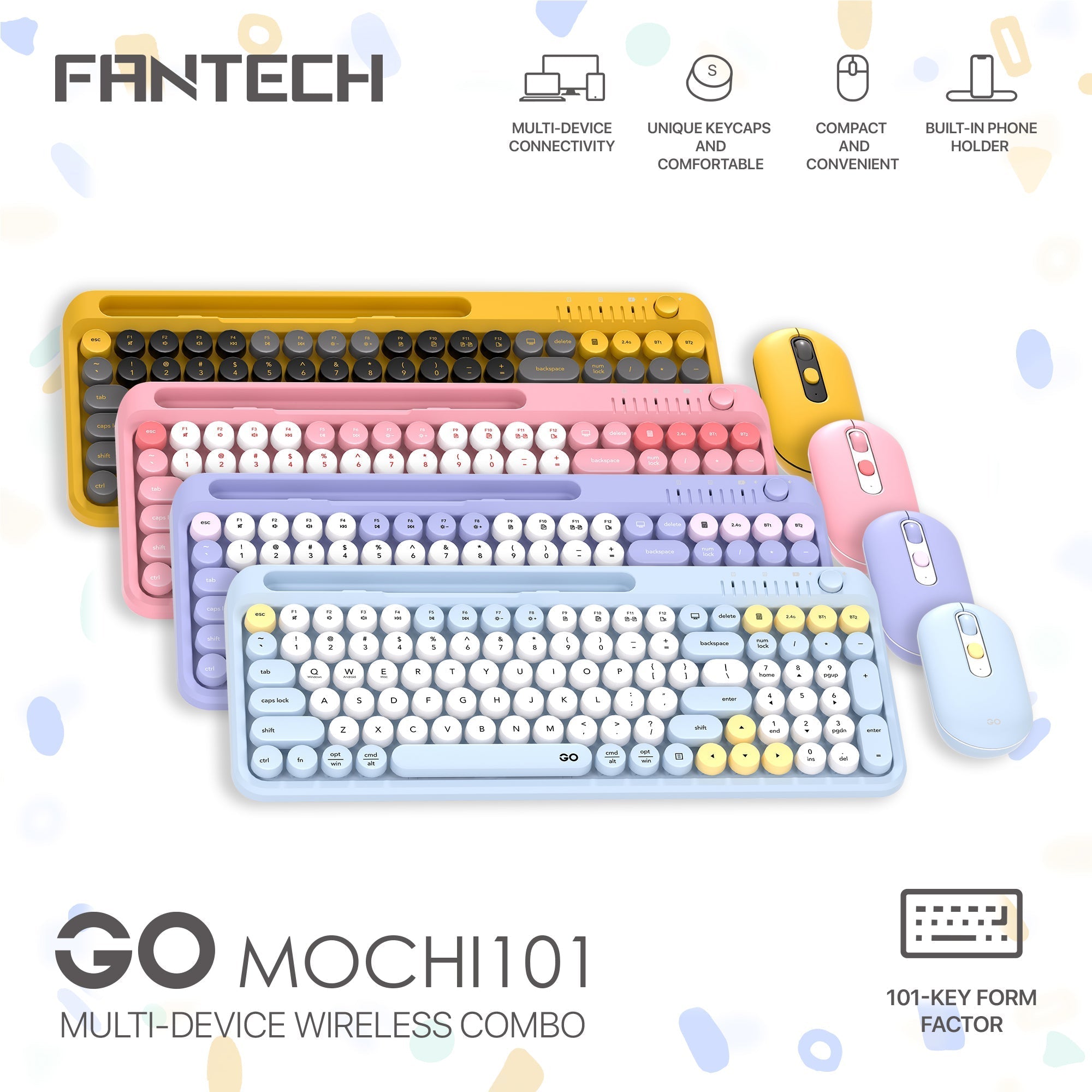 Fantech GO MOCHI101 95% Wireless Keyboard and Mouse Combo Set
