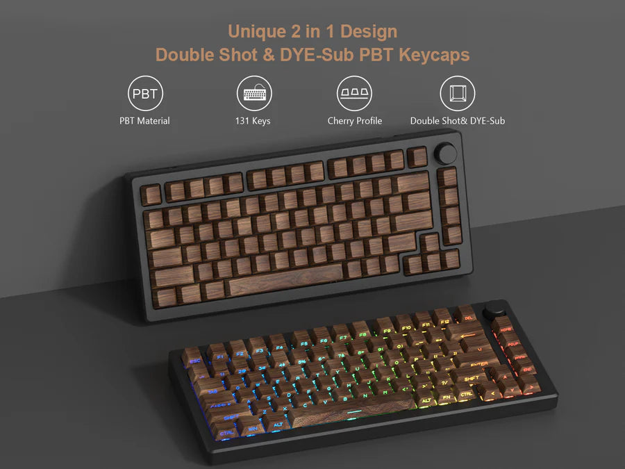 XVX Keycaps Walnut PBT Keycap Set