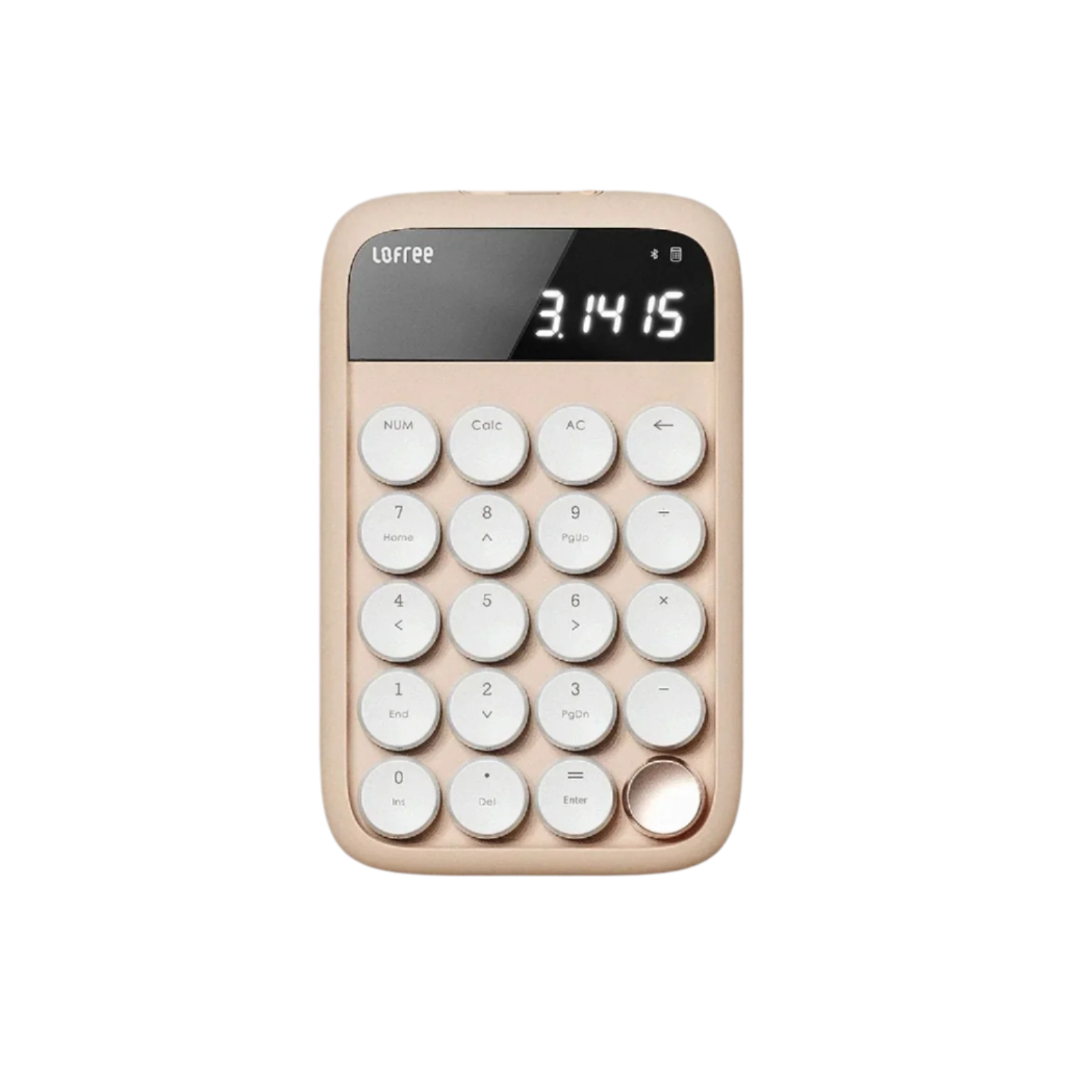 Lofree Bluetooth Dual-Mode Number Pad & Calculator (Blue Switch) - Milk Tea