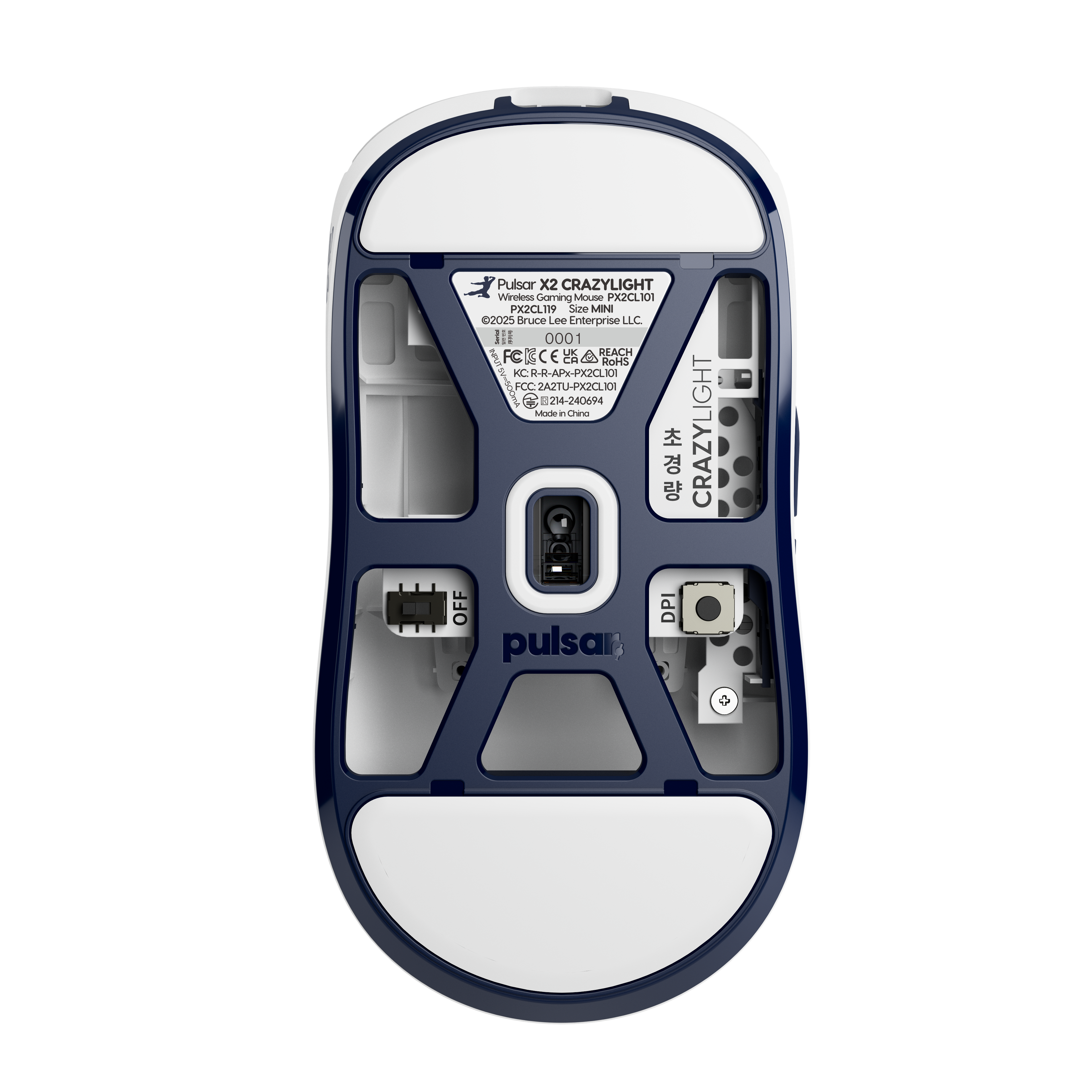 Pulsar X2 CrazyLight Medium 8K 35g Ultra-Lightweight Wireless Gaming Mouse - Bruce Lee 85th Edition