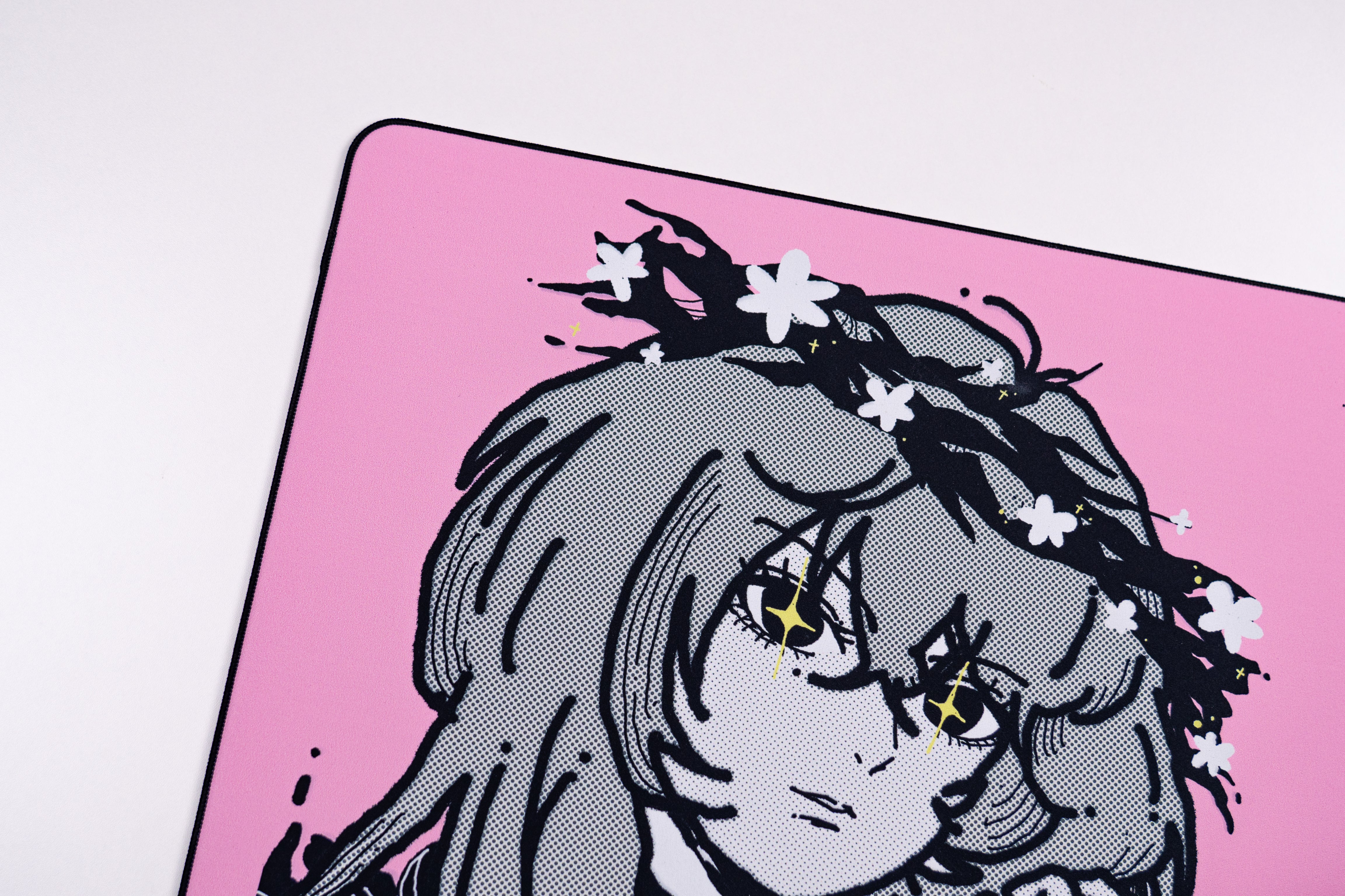 AimStar Pink Thorn Mousepad – 490mm420mm4mm Carbon Fiber Pattern Gaming Mouse Pad for Esports & PC Gamers