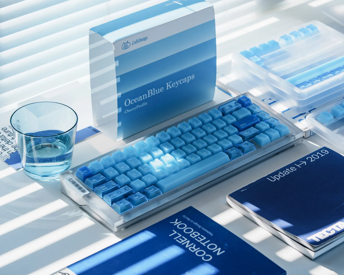 LeleDesign Ocean Blue Cherry Profile Keycaps Set