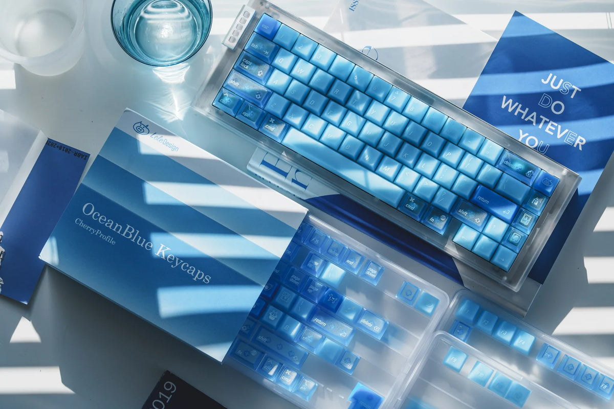 LeleDesign Ocean Blue Cherry Profile Keycaps Set