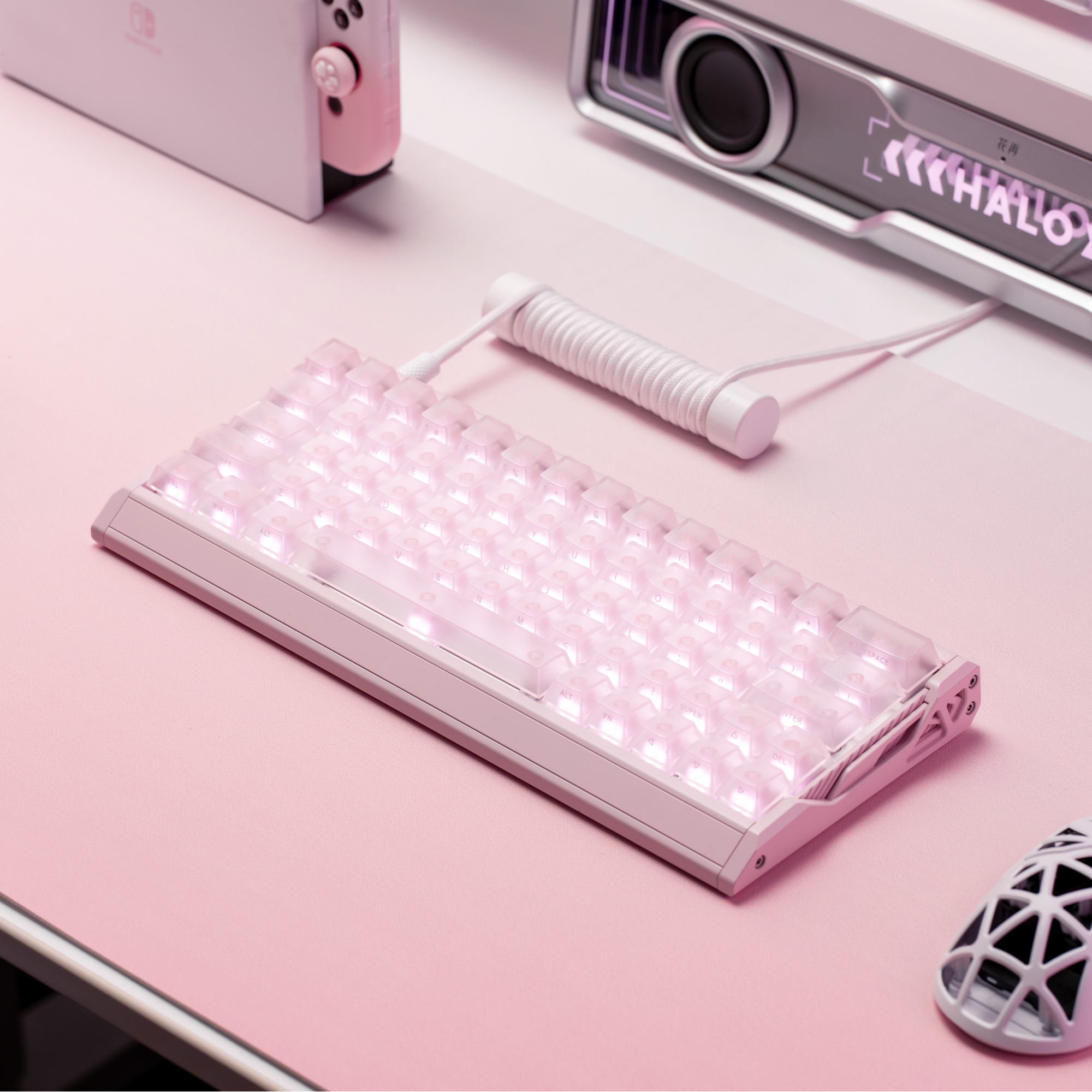 IQUNIX EV63 Hall Effect 8K RGB Wired Gaming Keyboard Pink Magnetic X Ultra Switch