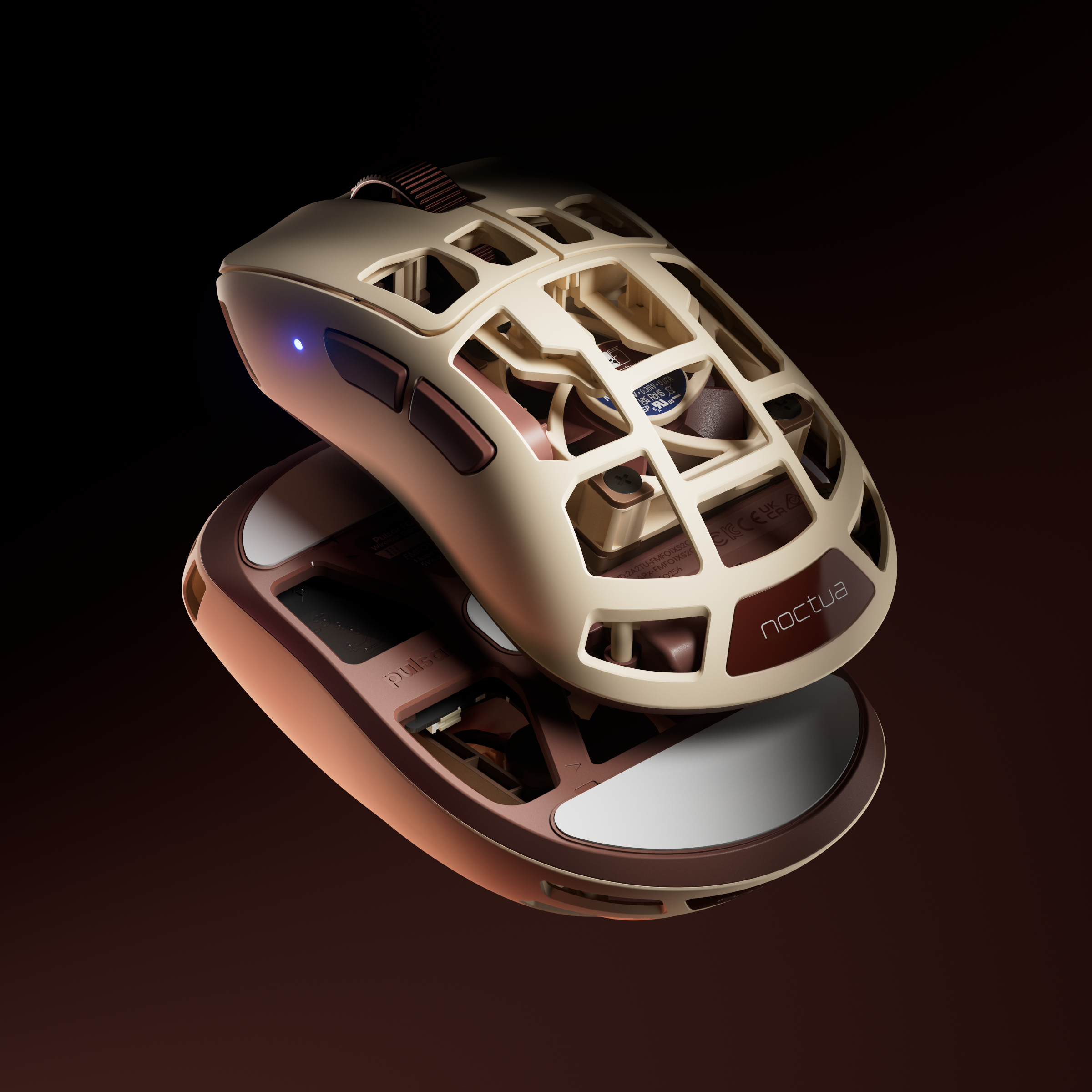Pulsar x Noctua Feinmann F01 8K Wireless Fan-Cooled Gaming Mouse (Pre-Order)