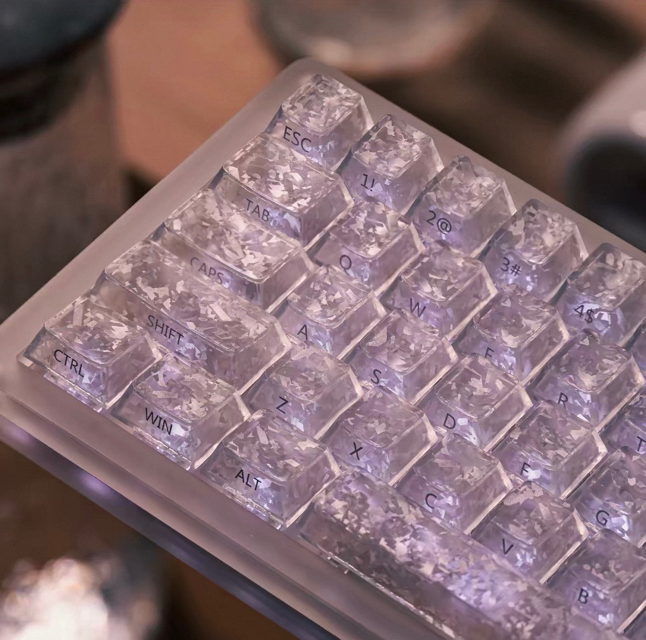 IceCarbon Transparent Side‑Printed Keycap Set