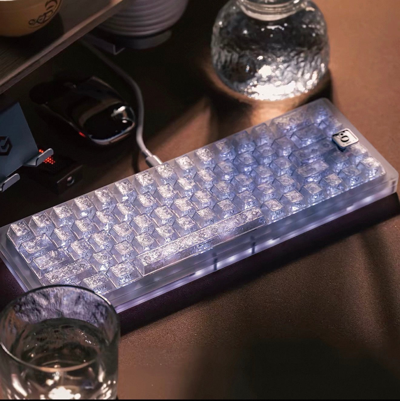 IceCarbon Transparent Side‑Printed Keycap Set