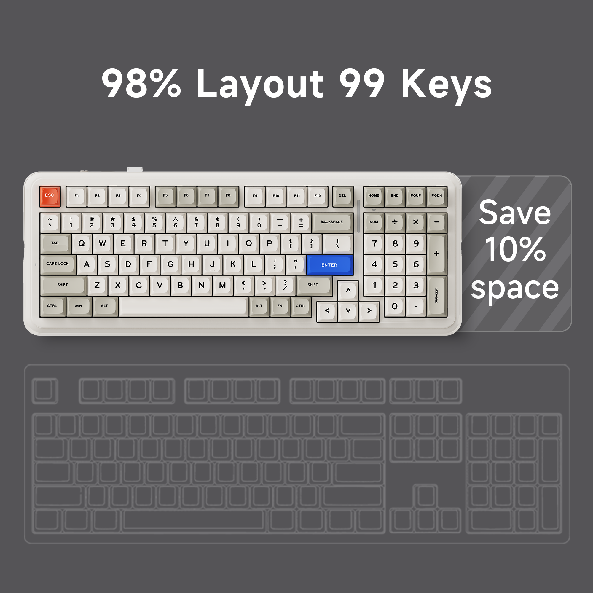 MCHOSE K99 V2 98% Hot-Swap Wireless Mechanical Keyboard