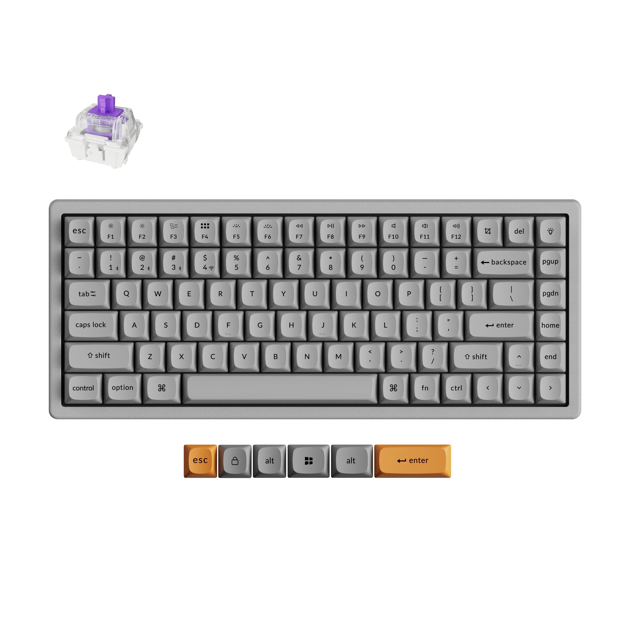 Keychron K2 HE Wireless Magnetic Switch Custom Keyboard-Concrete Edition