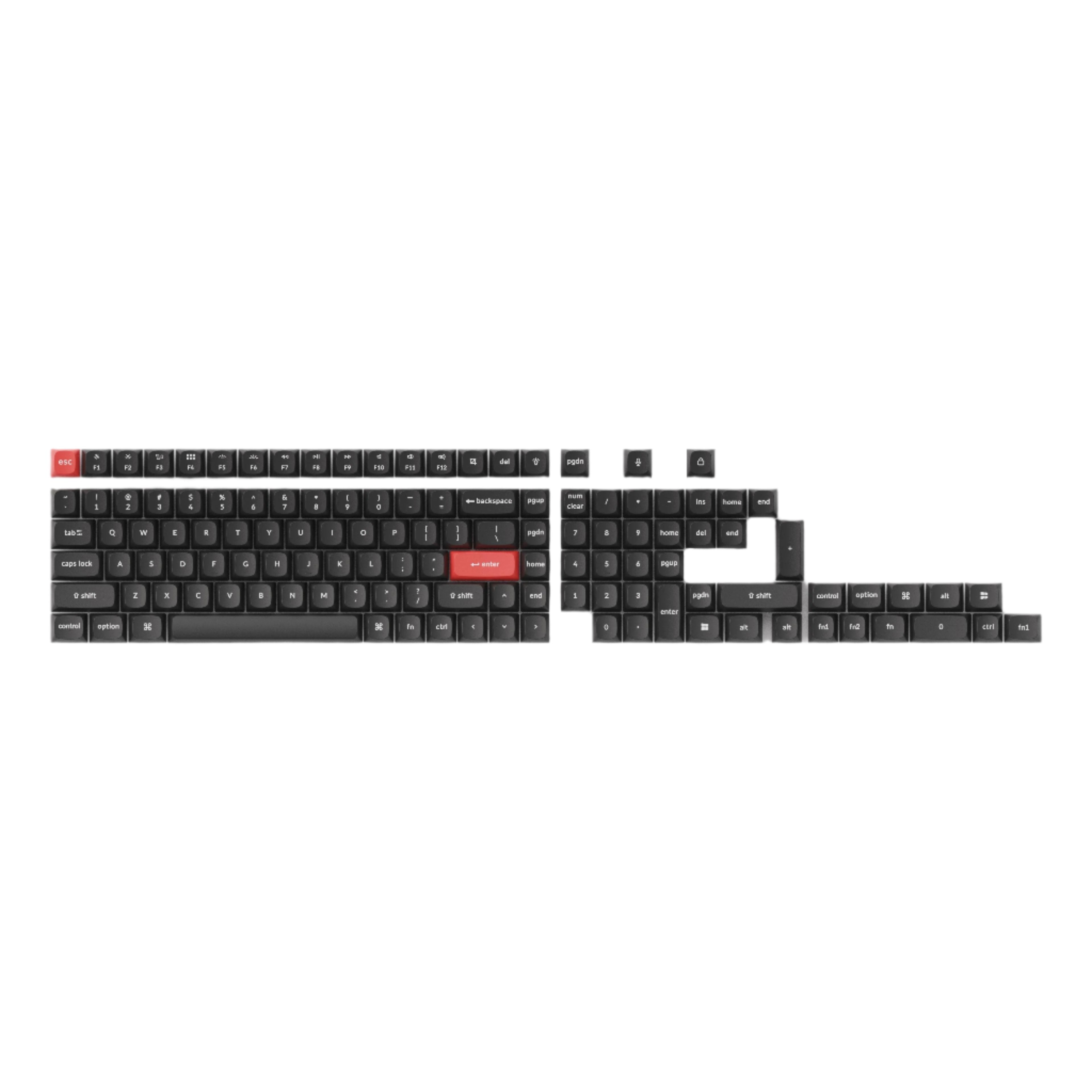 Keychron Double Shot PBT OSA Full Set Keycap Set Dark Black for Q1, Q2, Q3, Q4, Q5, Q6, Q7, Q8, K2, K4, K6, K8, K10, K12, K14, C1, and C2
