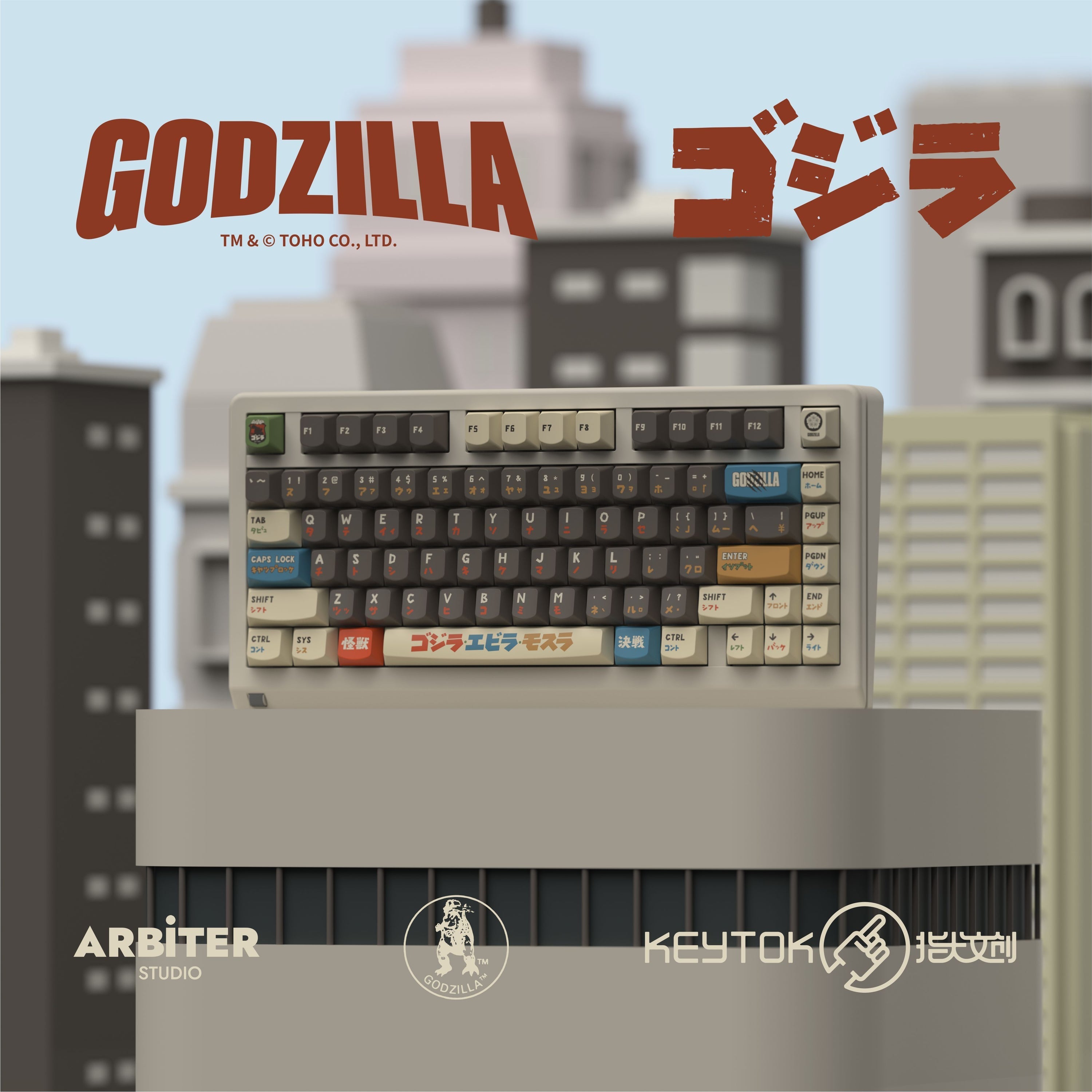 Keytok SMILE Profile Black Classic Godzilla Dye-Sub PBT Keyaps 173pcs / Set