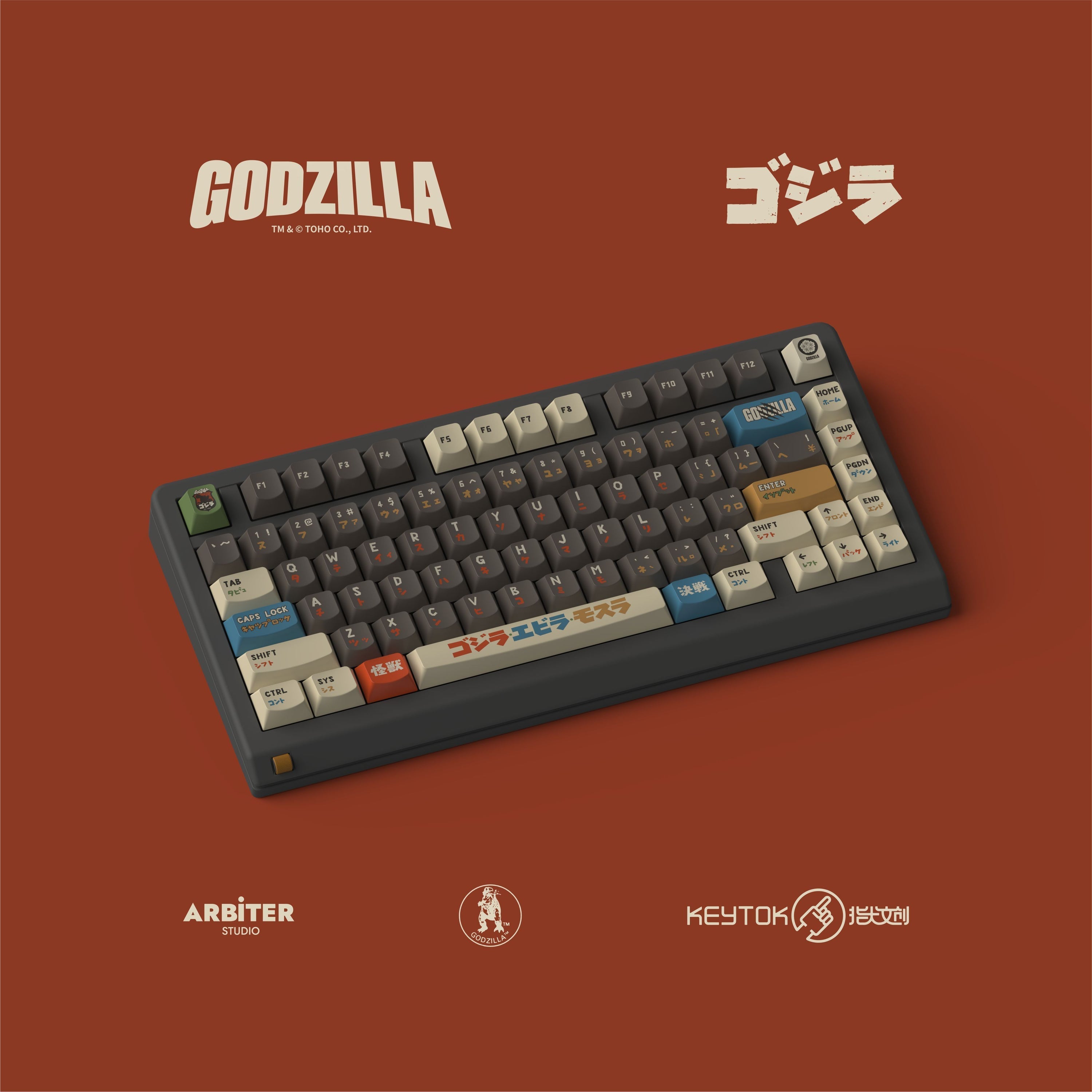 Keytok SMILE Profile Black Classic Godzilla Dye-Sub PBT Keyaps 173pcs / Set