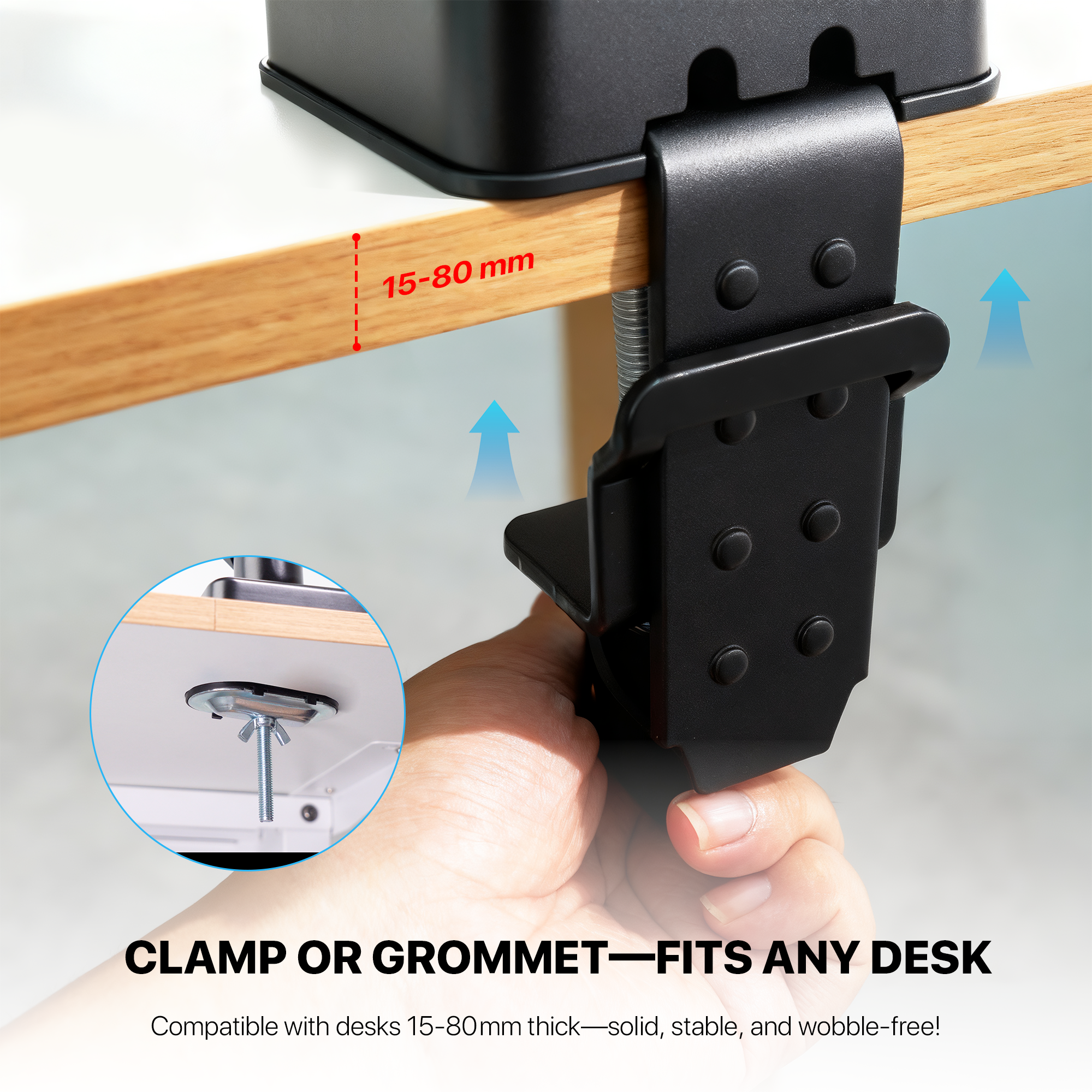 Fantech WorkStation MBS1 Single-Arm Monitor Bracket 90 Degree Tilt