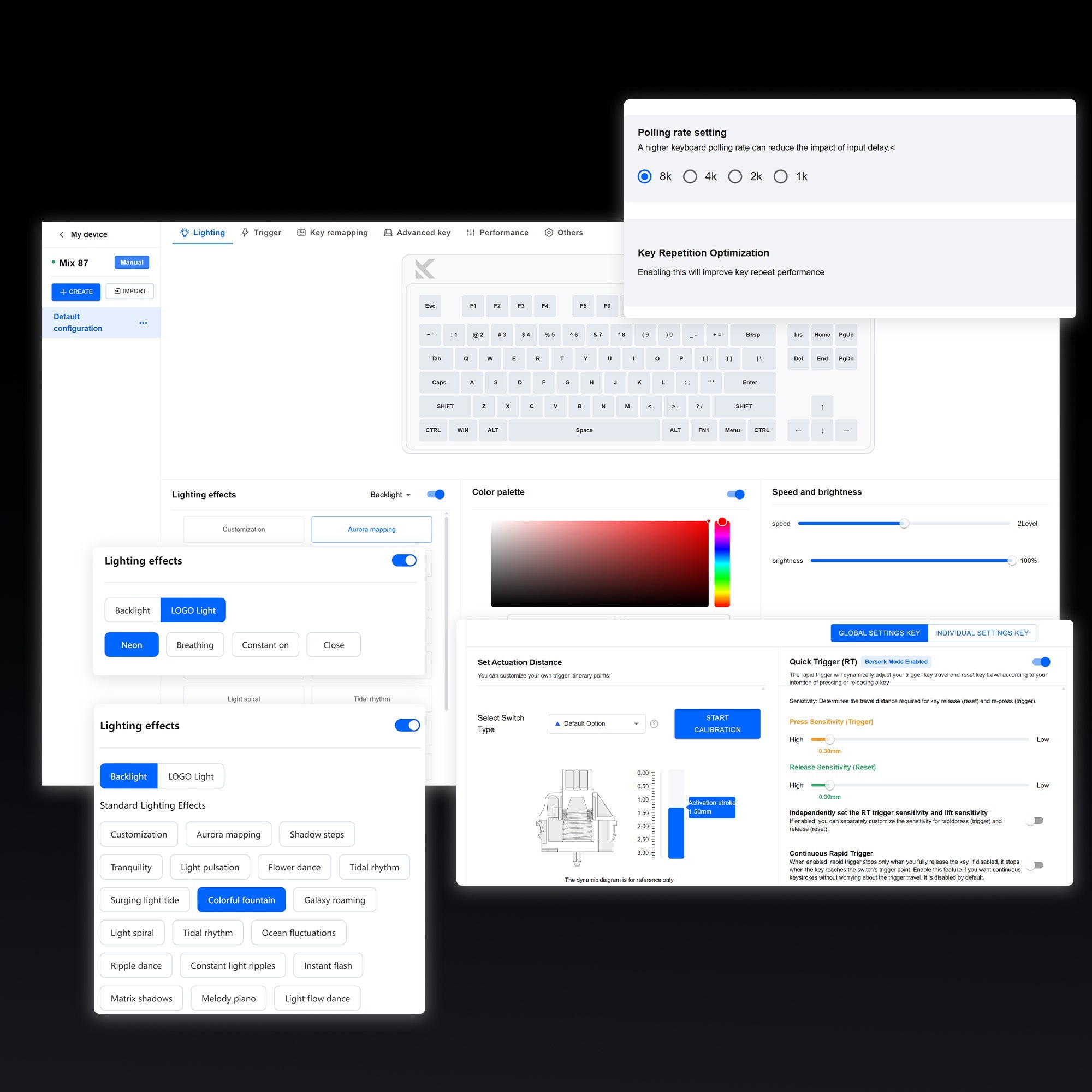 MCHOSE Mix 87 HE Hall Effect Magnetic 8K Wired Gaming Keyboard