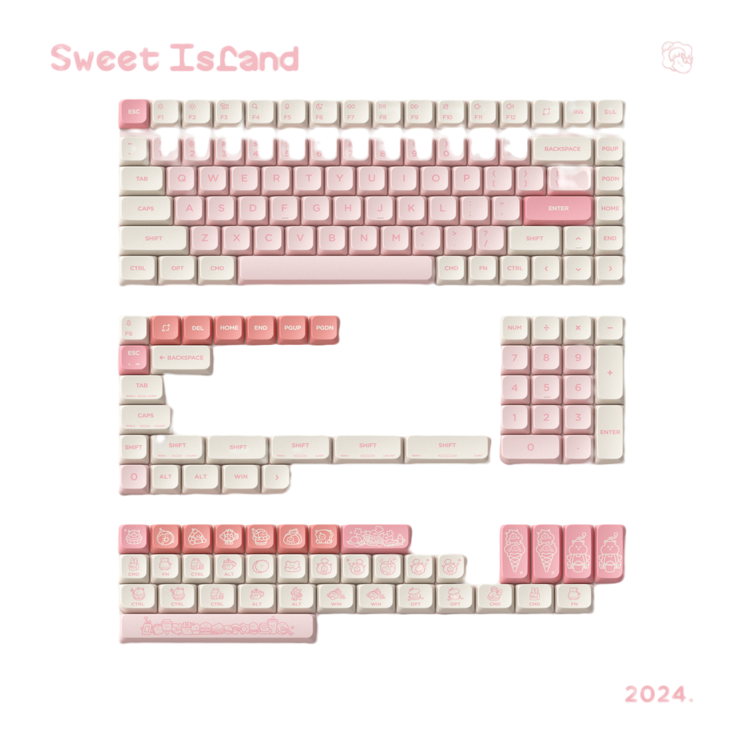 NuPhy Low-Profile Sweet Island nSA Dye-sub PBT Keycaps - 159 keys