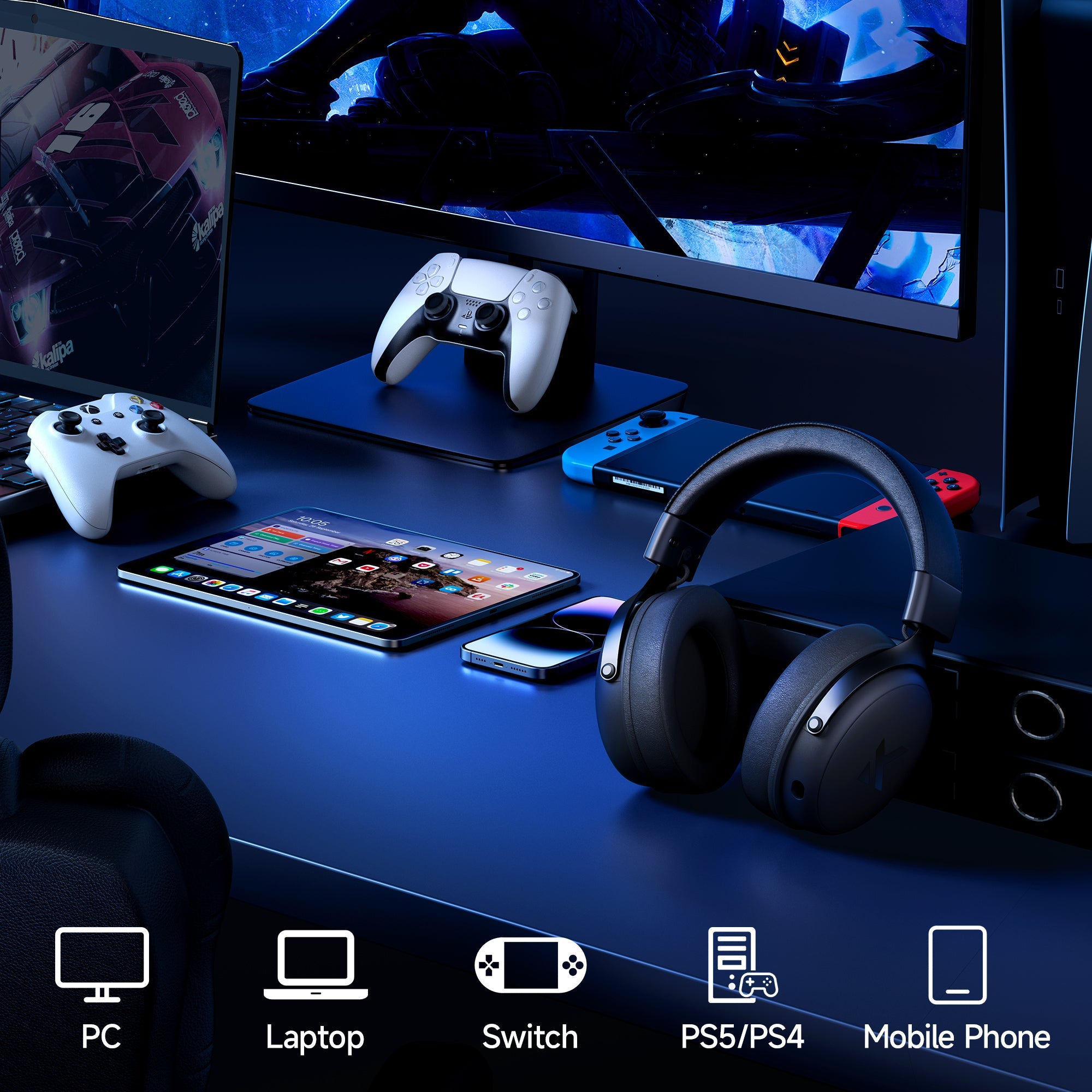 MCHOSE V9 Pro Wireless Gaming Headset with Noise Canceling Microphone