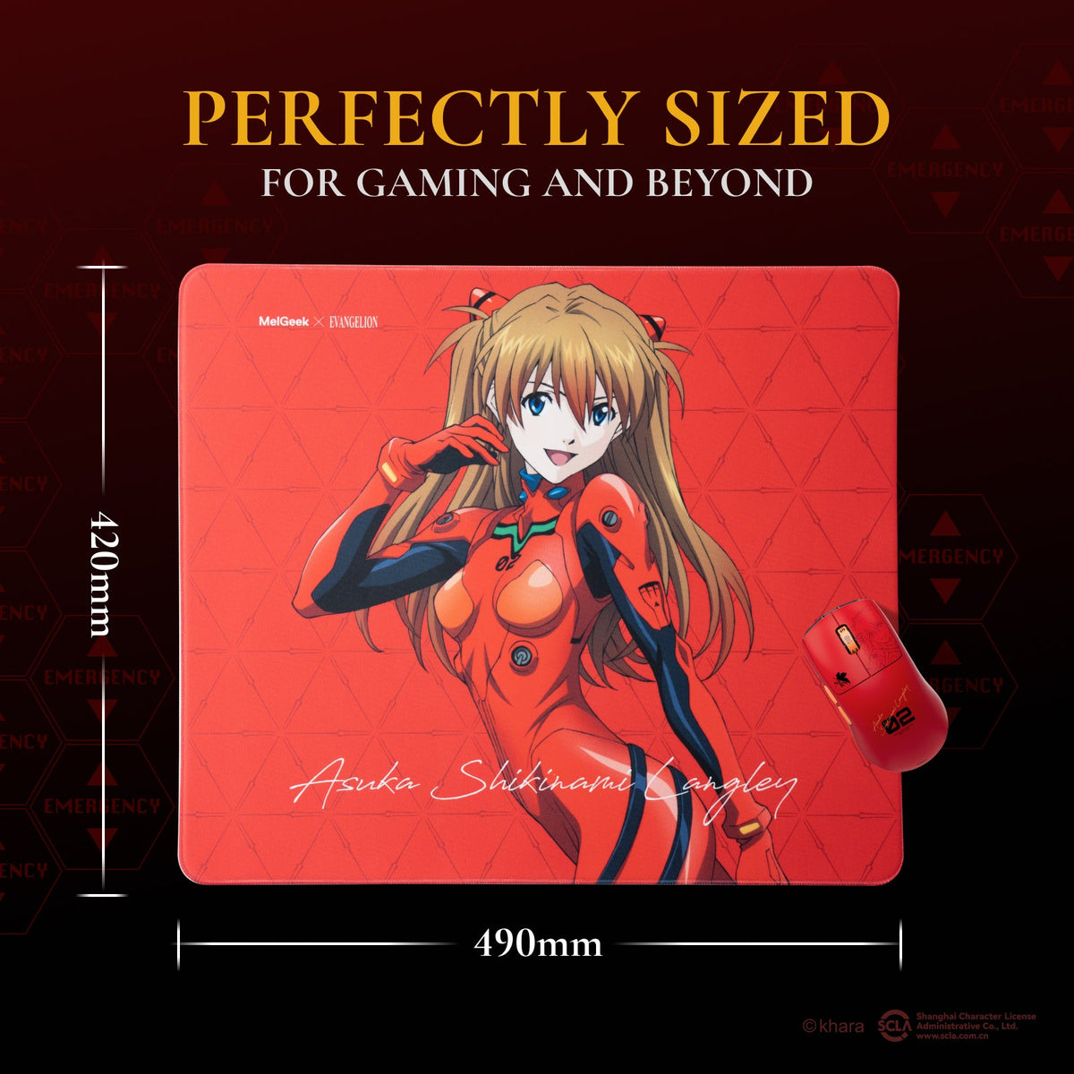 MelGeek 490x420x4mm Gaming Mouse Pad - EVA-02 Asuka Langley Limited Edition