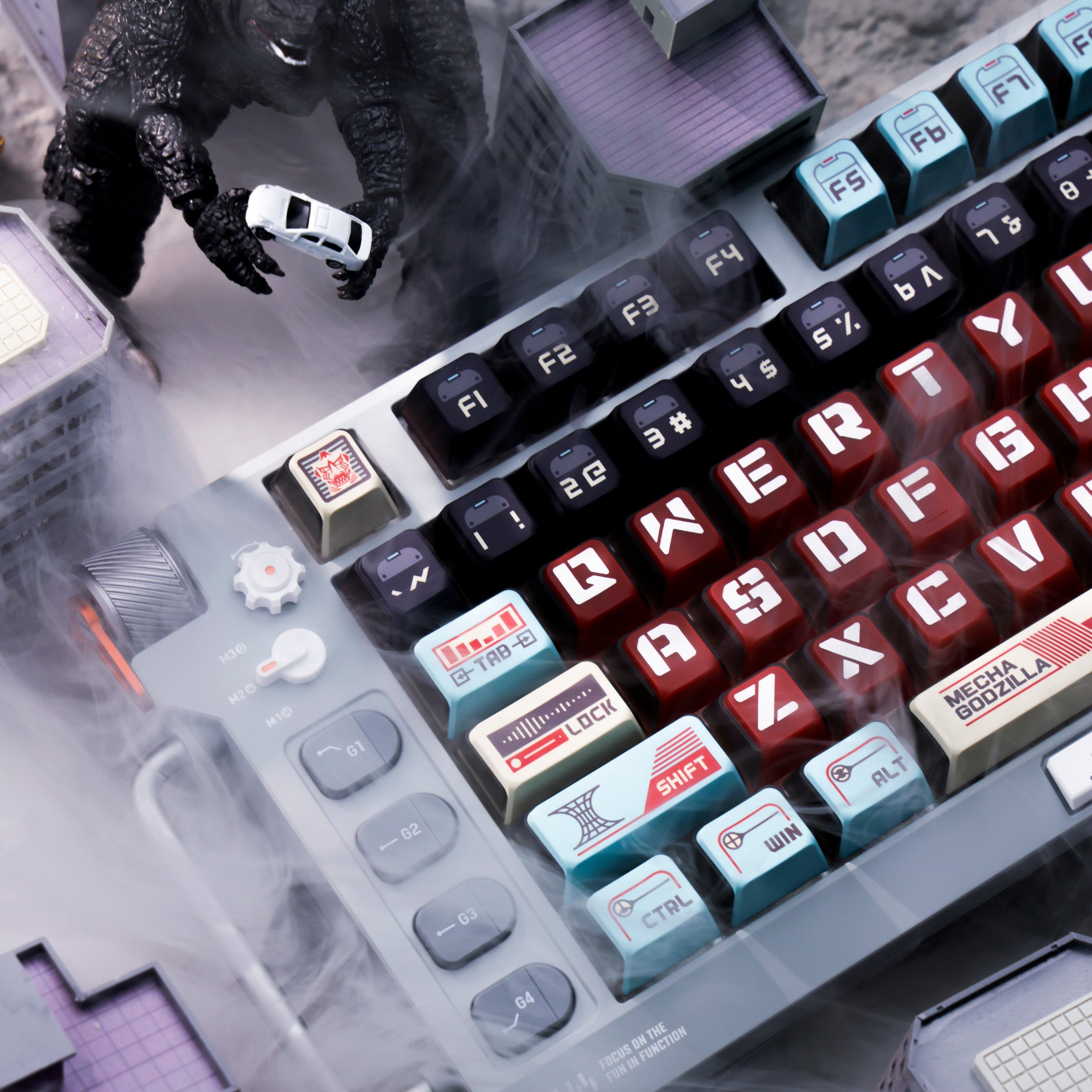 Keytok KOL Mecha Godzilla Dye-Sub PBT Keycaps 157pcs / Set
