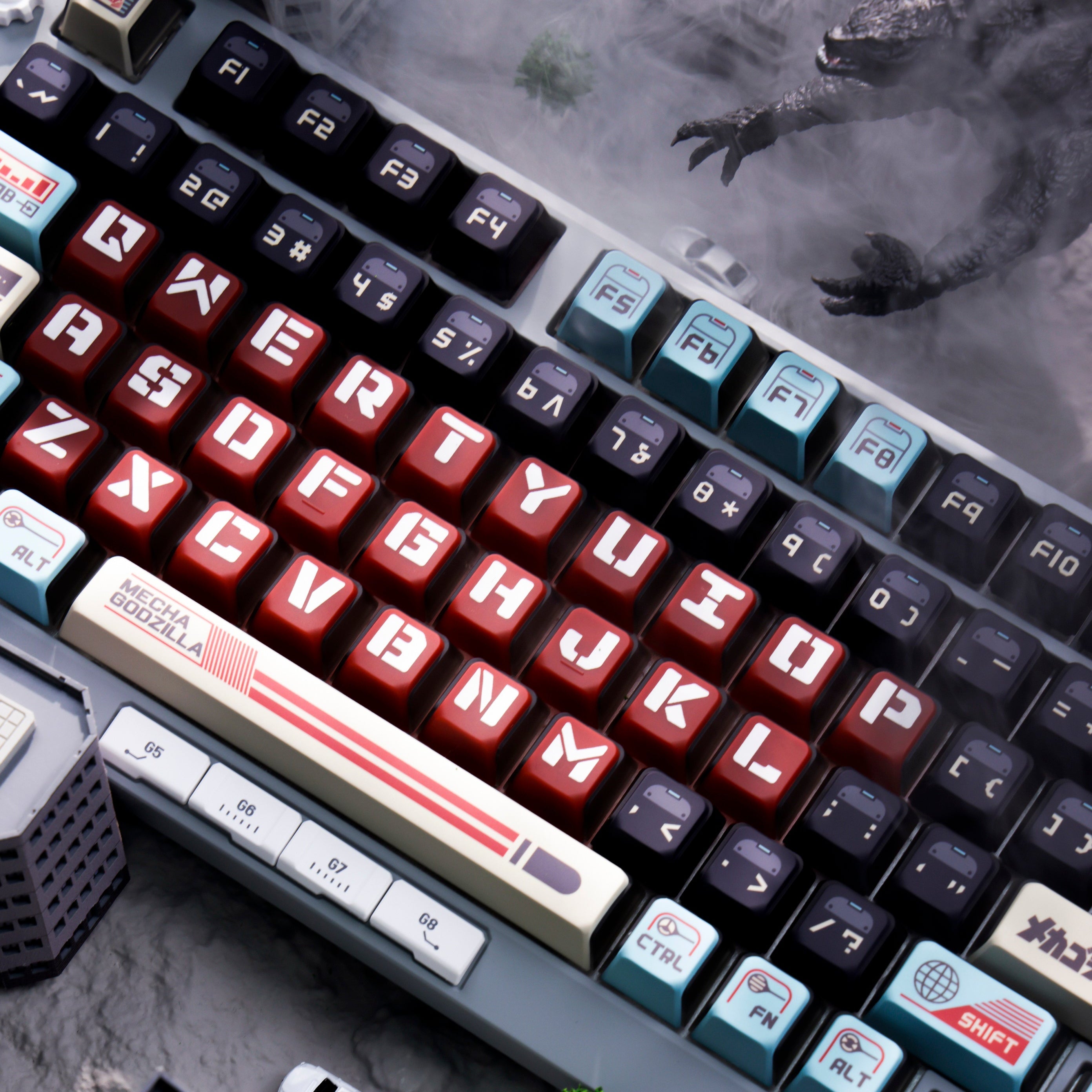Keytok KOL Mecha Godzilla Dye-Sub PBT Keycaps 157pcs / Set