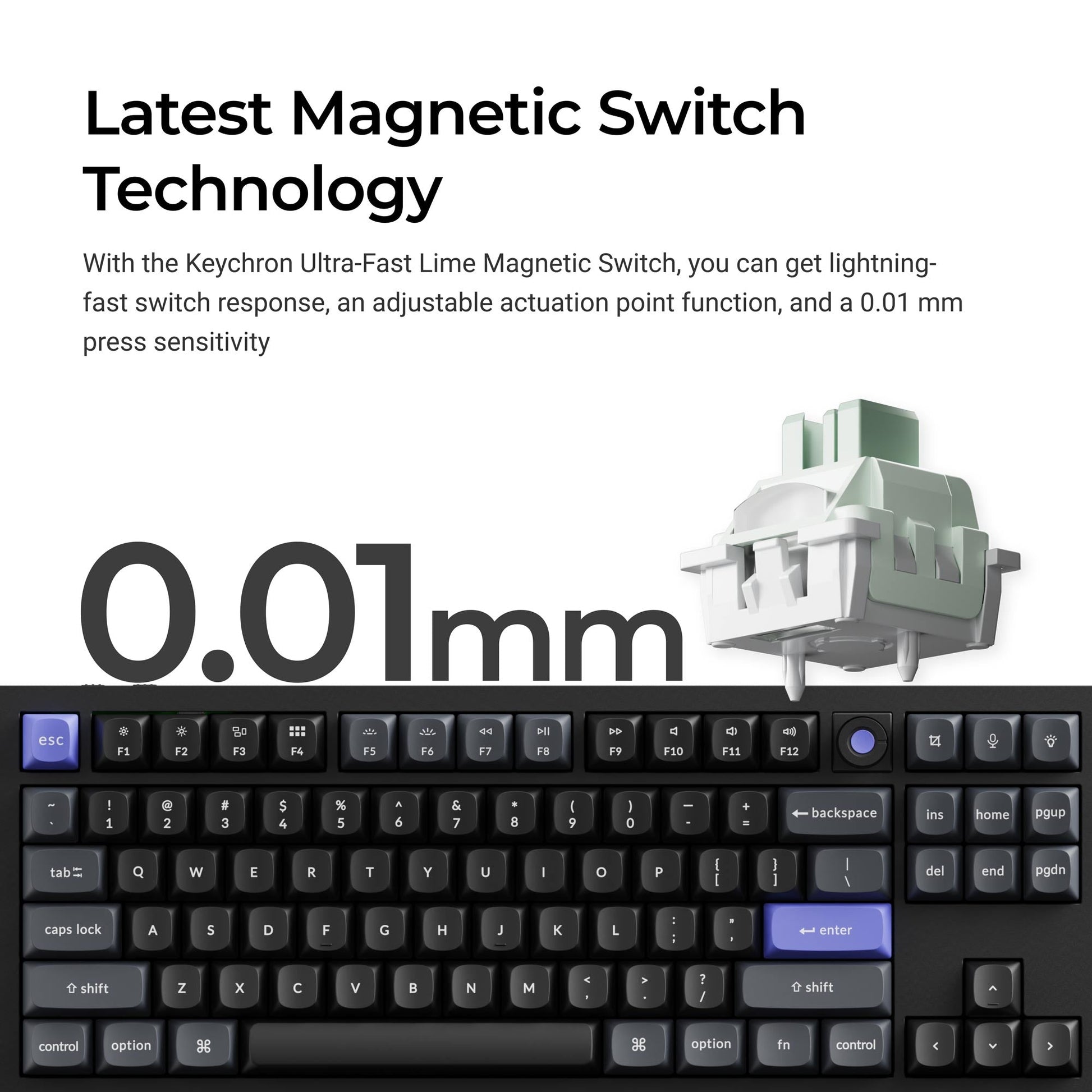 Keychron Q3 HE 8K Ultra-fast Lime Magnetic Switch