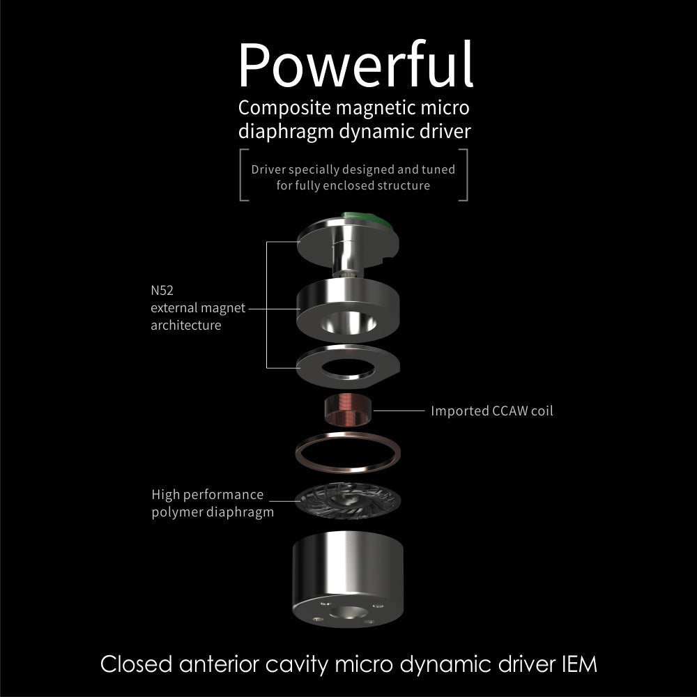 MOONDROP QUARKS with Mic 6mm Micro Dynamic Drivers Wired IEM In-Ear Monitor Headphones