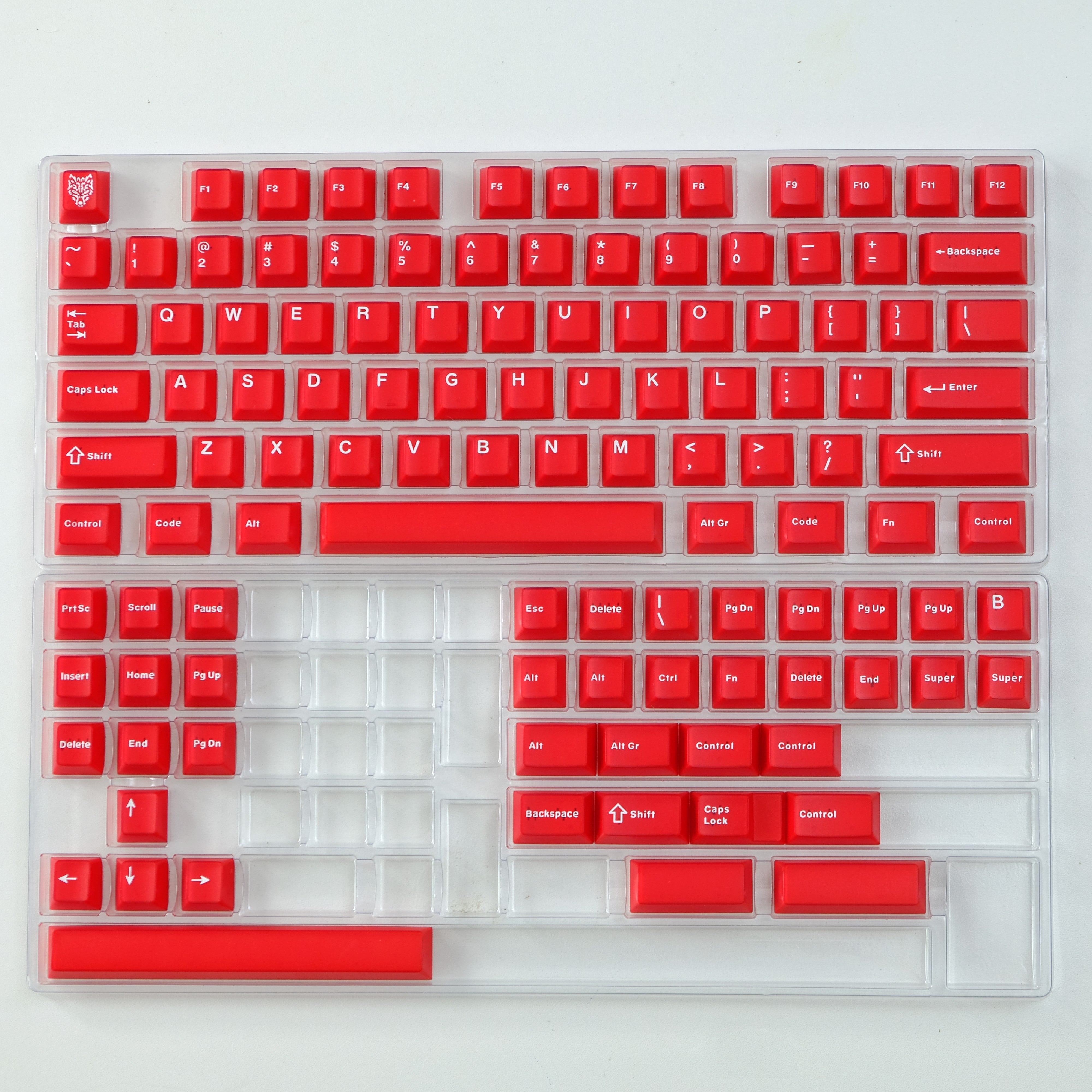 Red Ruby Semi-Translucent ABS Double-Shot OEM Profile Keycaps