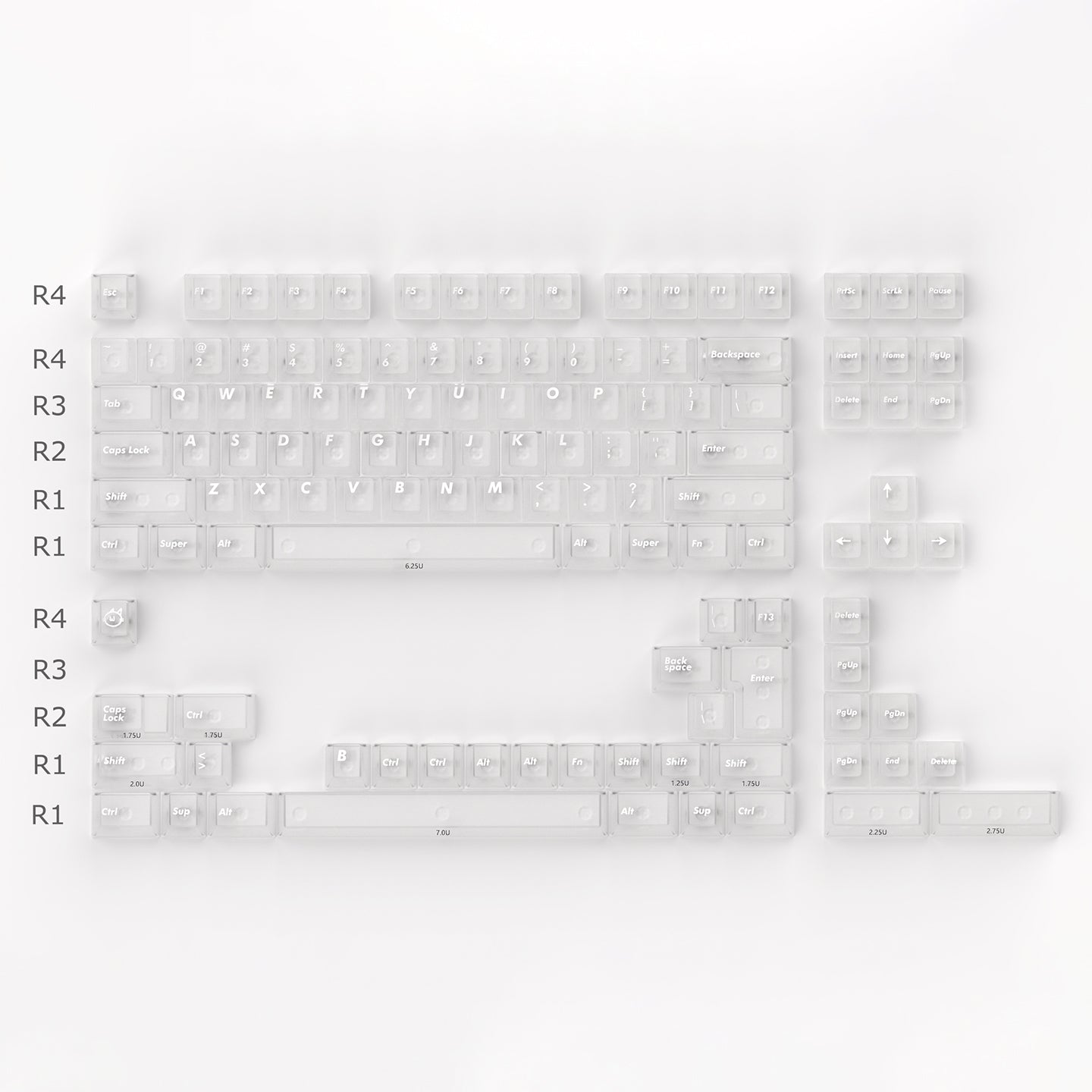 Forsted translucent Cherry Profile PC Keycap
