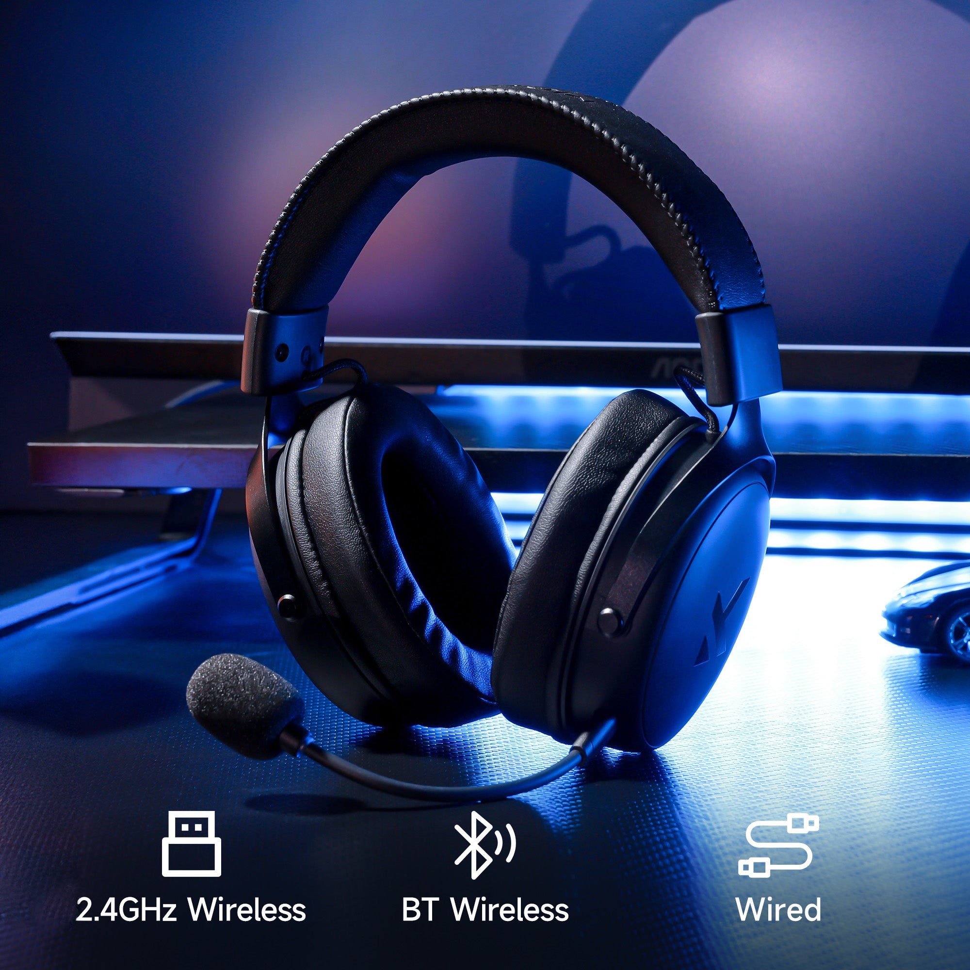 MCHOSE V9 Pro Wireless Gaming Headset with Noise Canceling Microphone