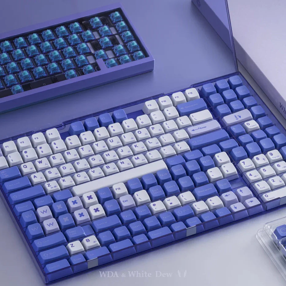 WPJ WHITE DEW WDA Profile Full Kit Keycap Set