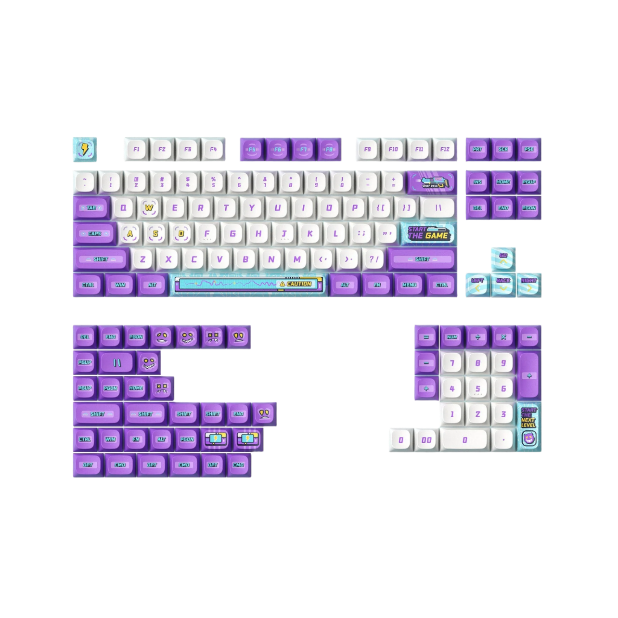 NuPhy x Keytok Arcade-ia KDS Dye-sub PBT Keycaps 142pcs / Set