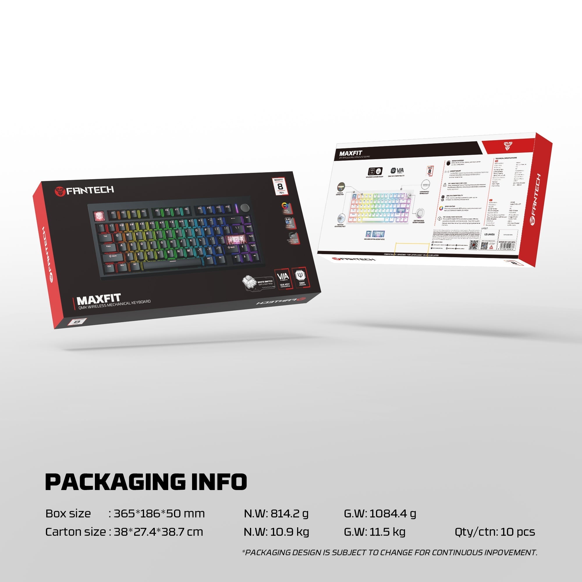 Fantech MAXFIT8 QMK Wireless Mechanical Keyboard